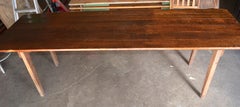 Harvest Table Handmade of Pine, Early 1900s, Legs Fold to Store
