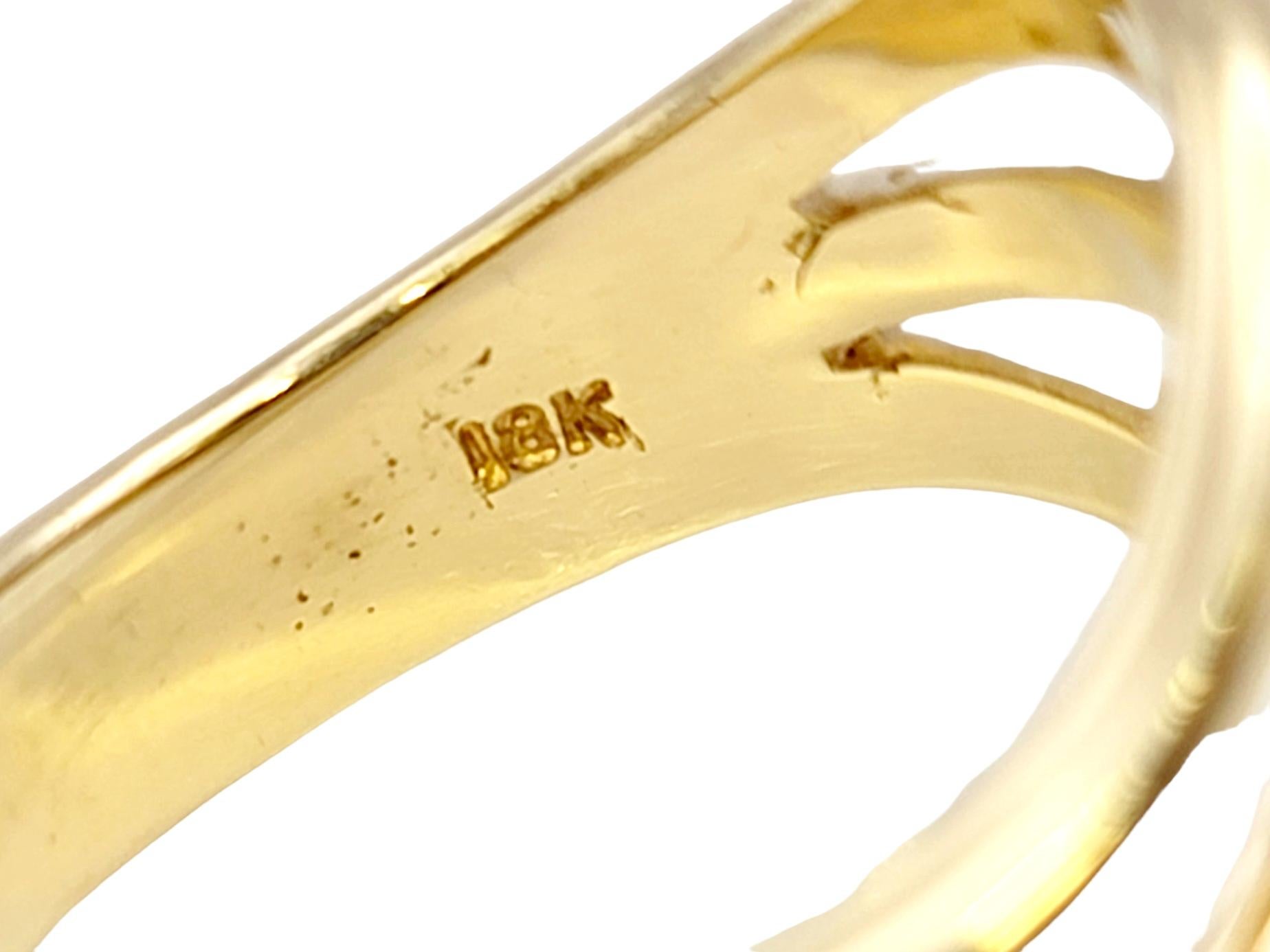 Harvey Begay Polished 18 Karat Yellow Gold Wave Design Band Ring 3 Strand Zigzag For Sale 4