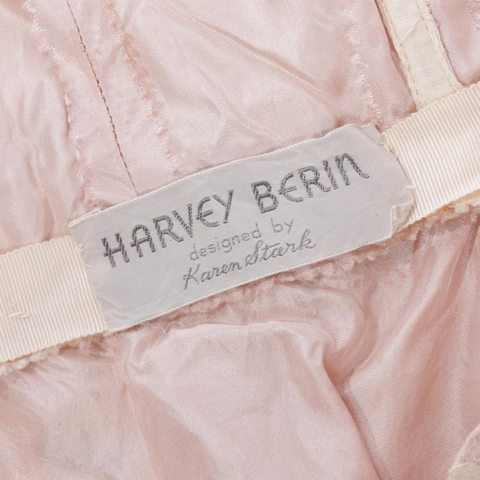 Harvey Berin Karen Stark 1950's Lace Beaded Evening Dress w Sequin & Rhinestones For Sale 7