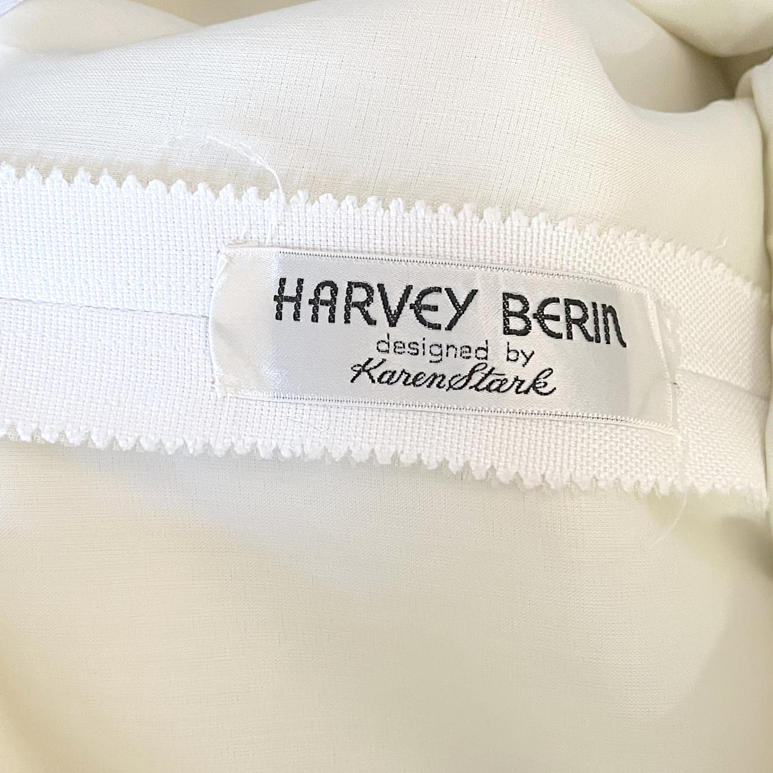 Harvey Berin Karen Stark Vintage 1960s White Dress w Red & Blue Trim and Belt For Sale 5