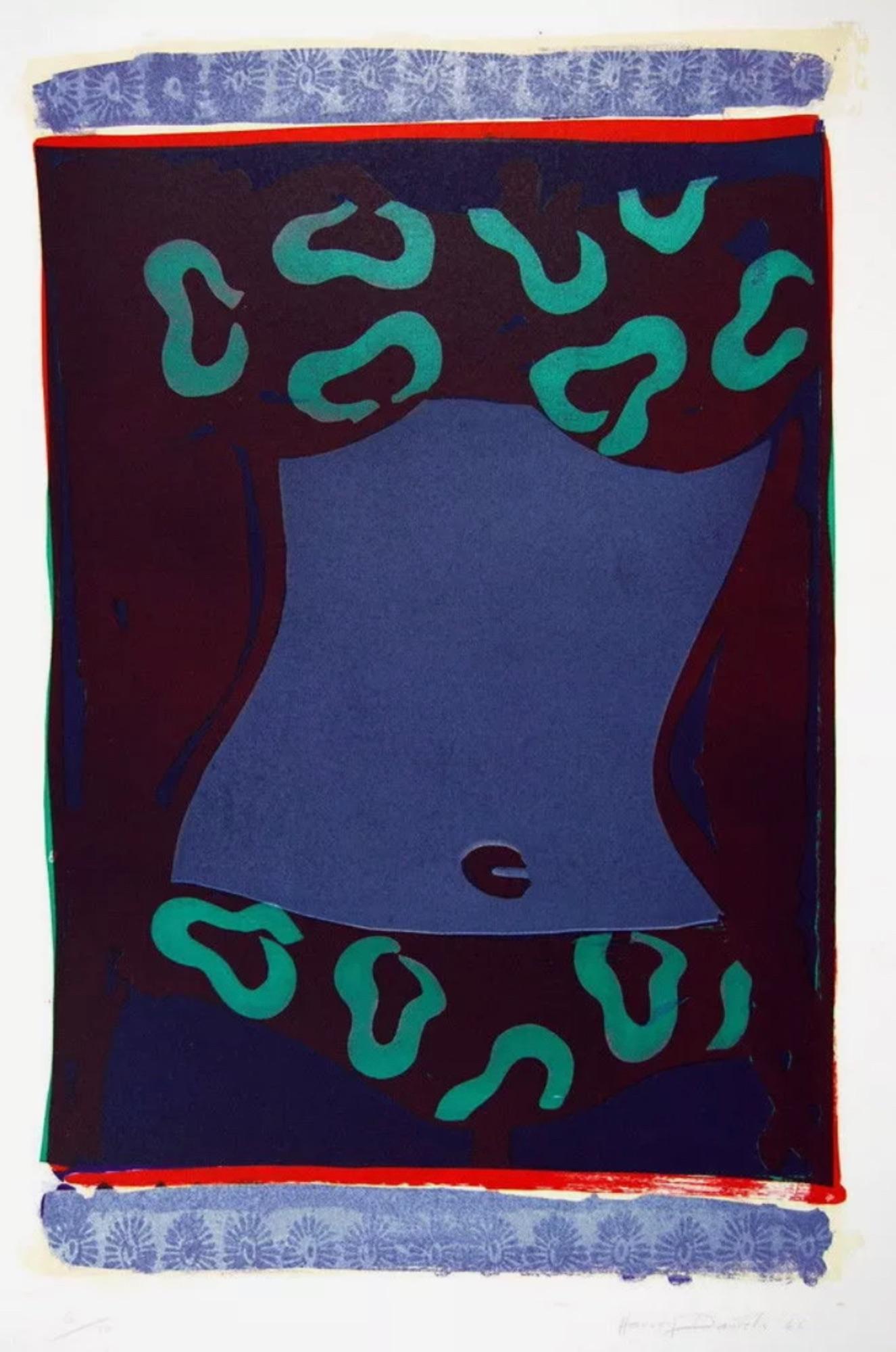 Artist: Harvey Daniels (1936-2013)
Title: Bikini with Navel
Year: 1969
Edition: 5/10, plus proofs
Medium: Silkscreen on Arches paper
Size: 29 x 19.75 inches
Condition: Good
Inscription: Signed and numbered by the artist.

HARVEY DANIELS (1936 –