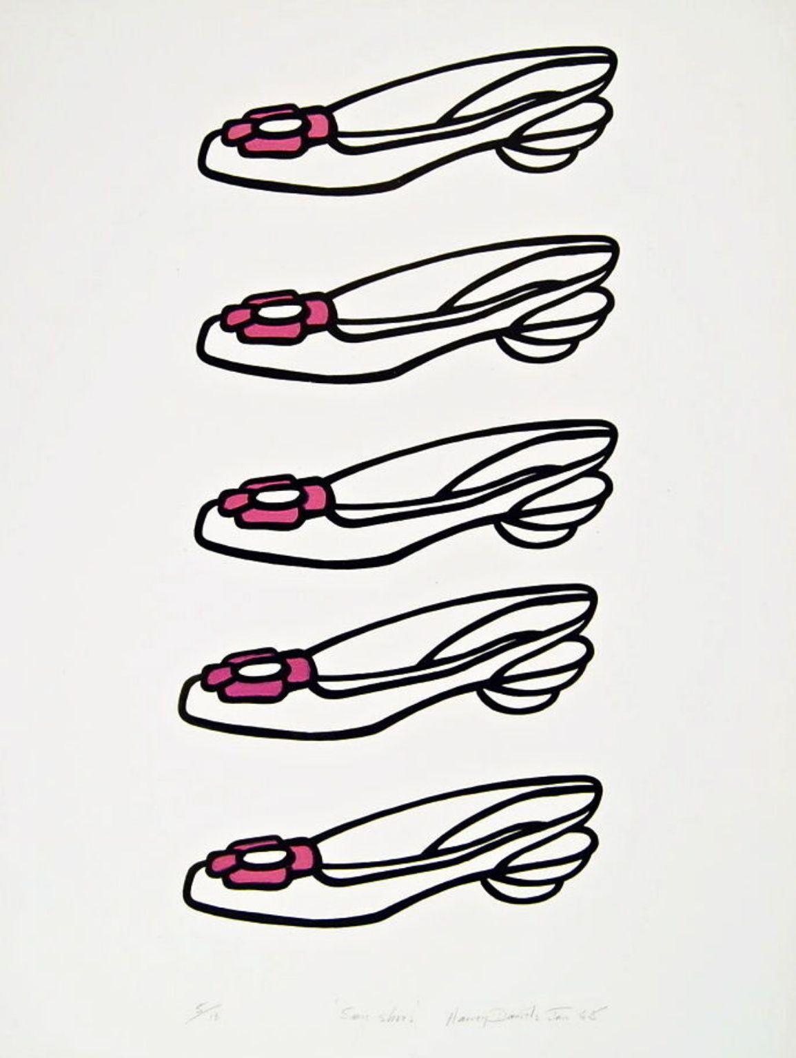 Same Shoes, Vintage 1968 Pop Art Limited Edition Silkscreen, Harvey Daniels