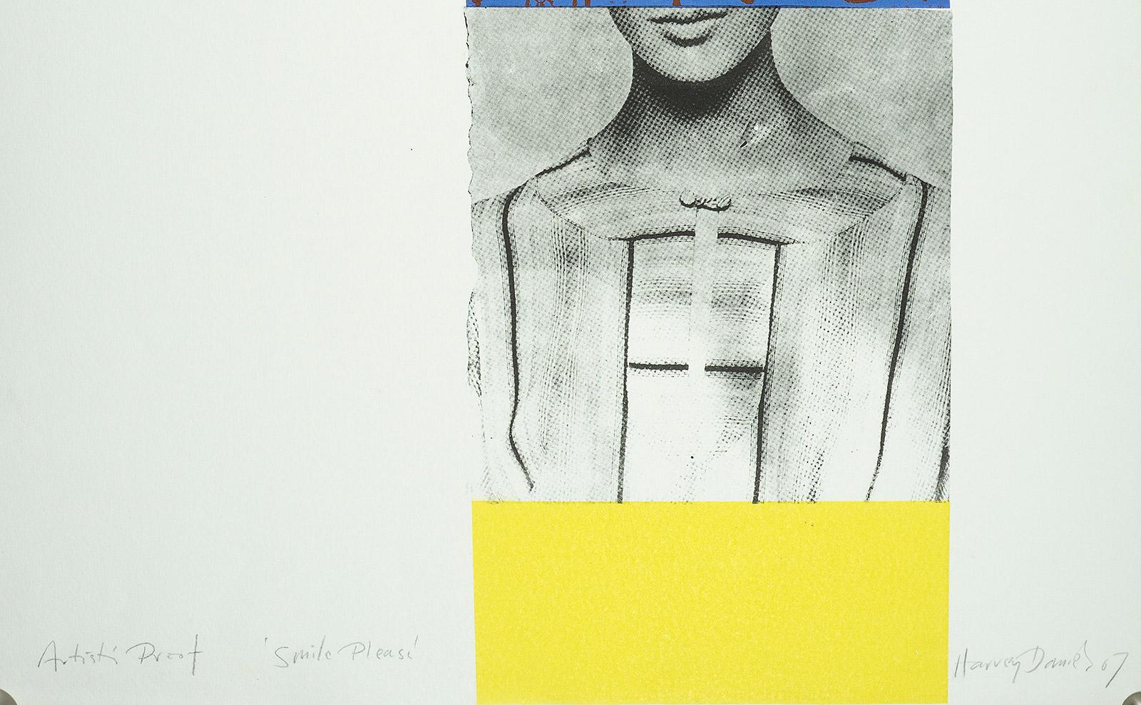 Smile Please - Beige Portrait Print by Harvey Daniels