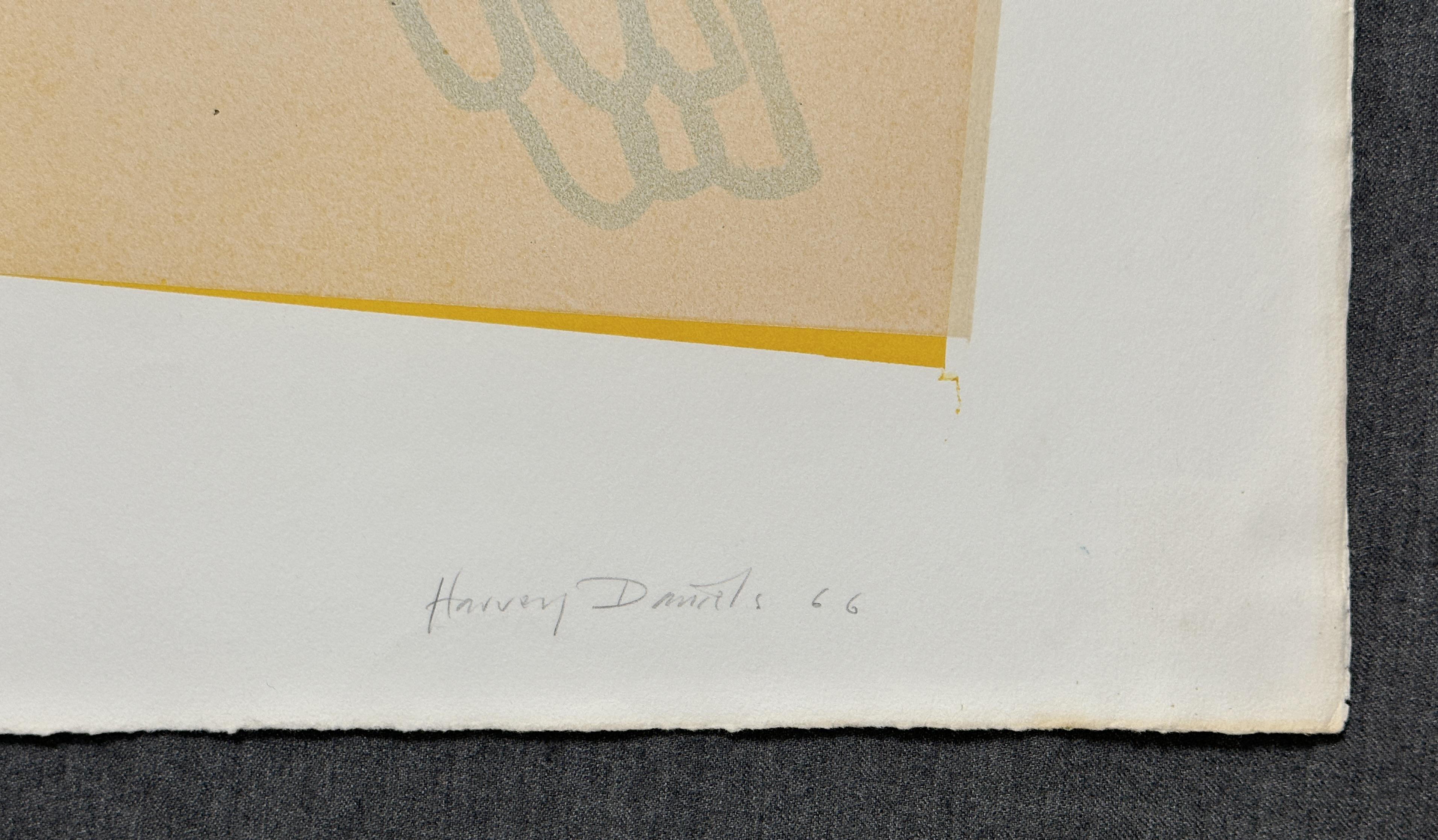 Dos loros 1966 Litografía original firmada Pop Art - Print de Harvey Daniels