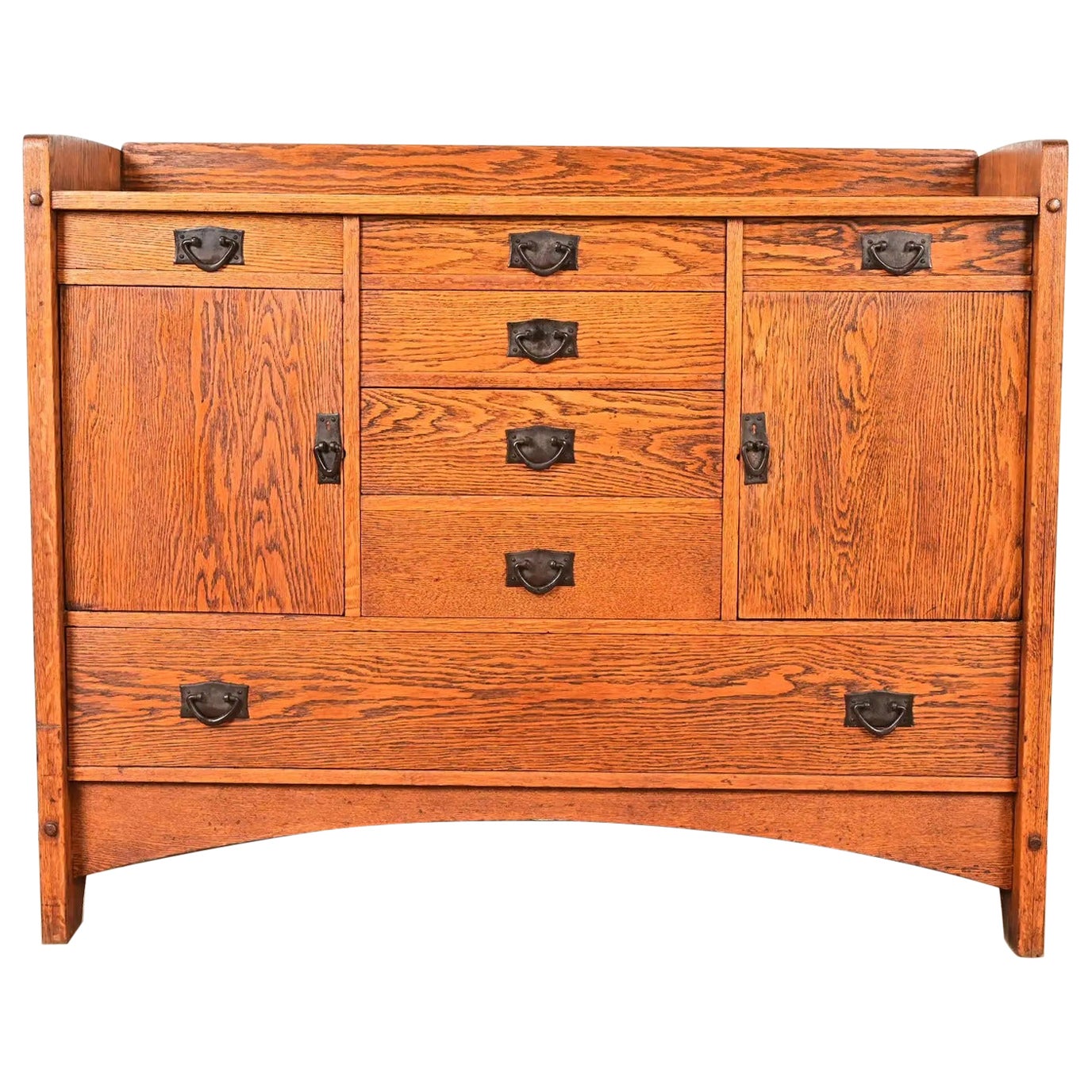 Harvey Ellis für Gustav Stickley Antike Mission Arts & Crafts Anrichte Eiche