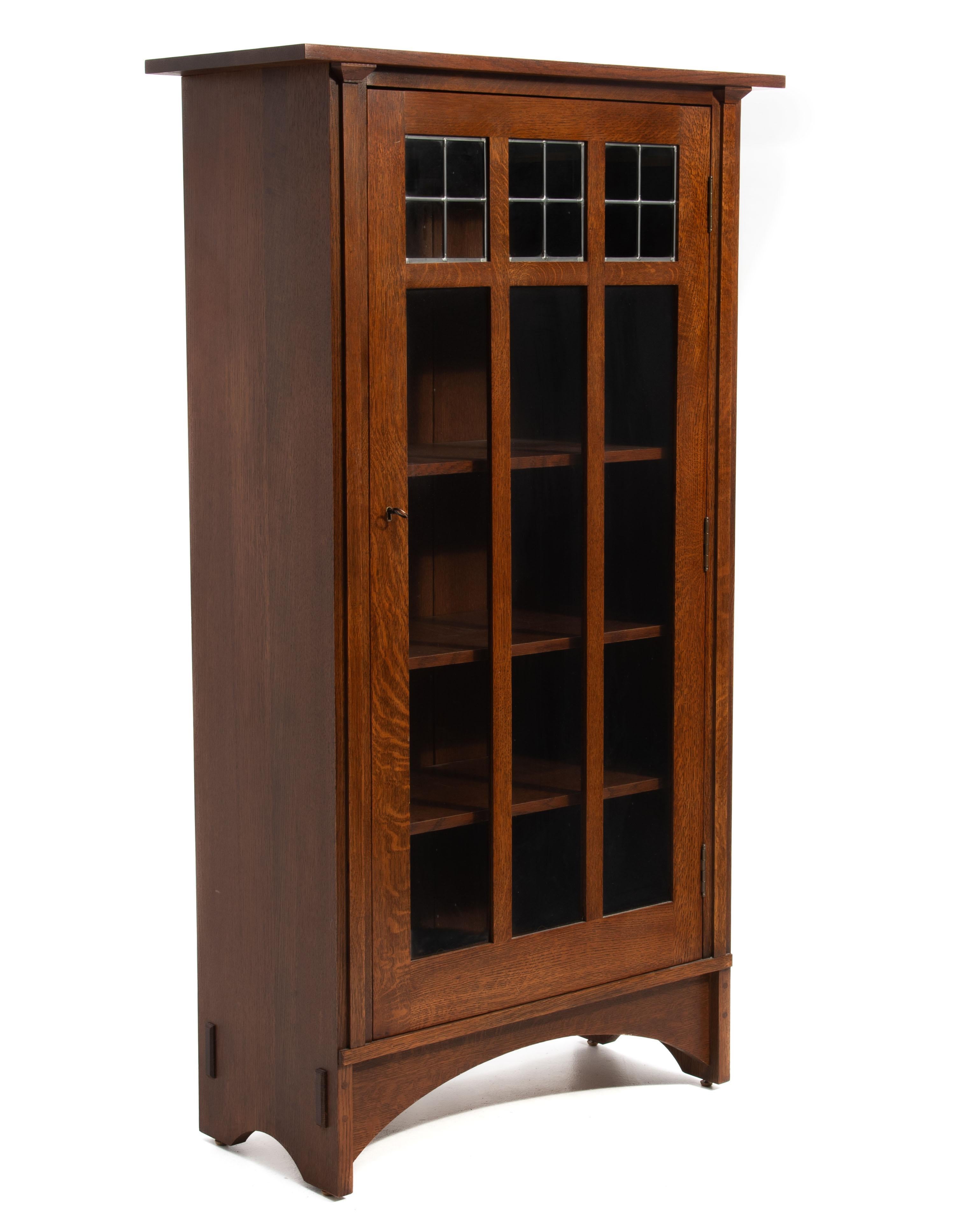 Arts and Crafts Harvey Ellis Gustav Stickley 2014 Single Door Arts & Crafts Mission Oak Bookcase