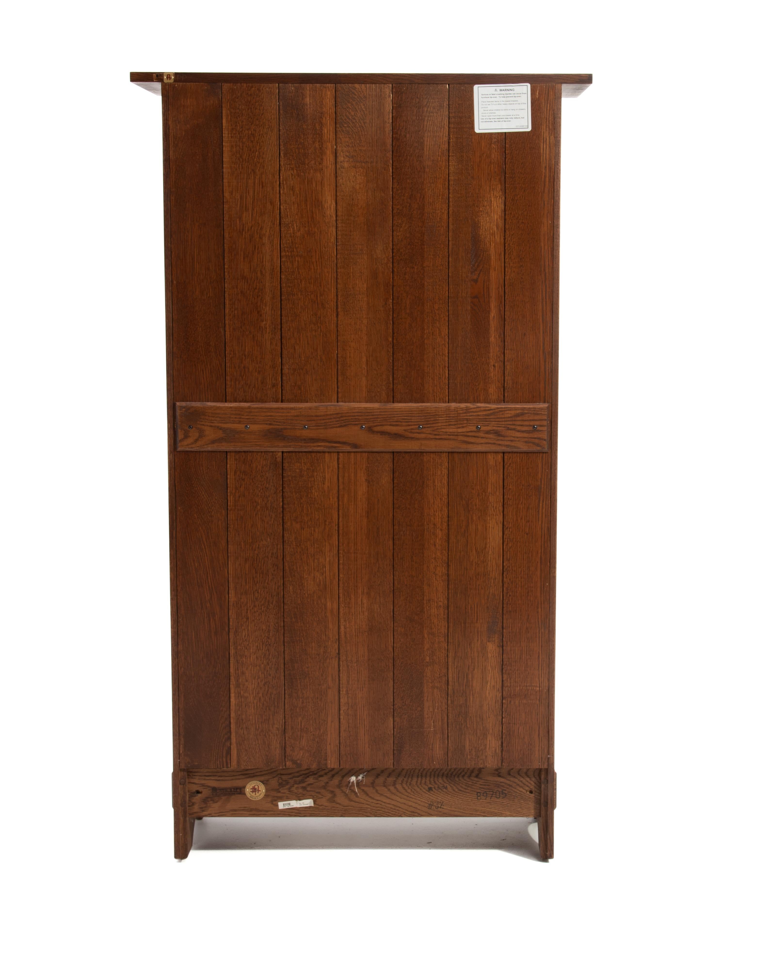 Harvey Ellis Gustav Stickley 2014 Single Door Arts & Crafts Mission Oak Bookcase In Good Condition In Forest Grove, PA
