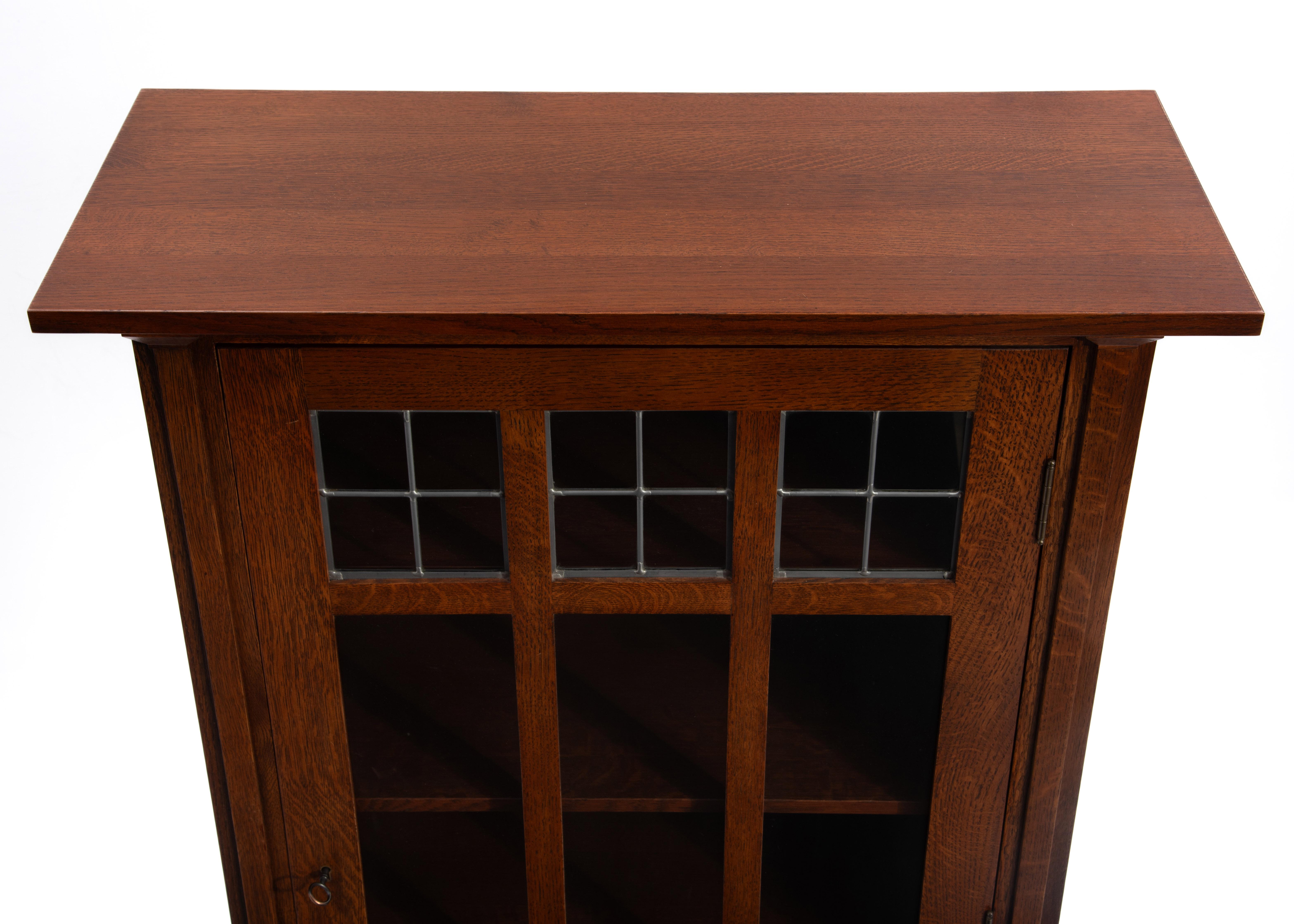 Harvey Ellis Gustav Stickley 2014 Single Door Arts & Crafts Mission Oak Bookcase 1