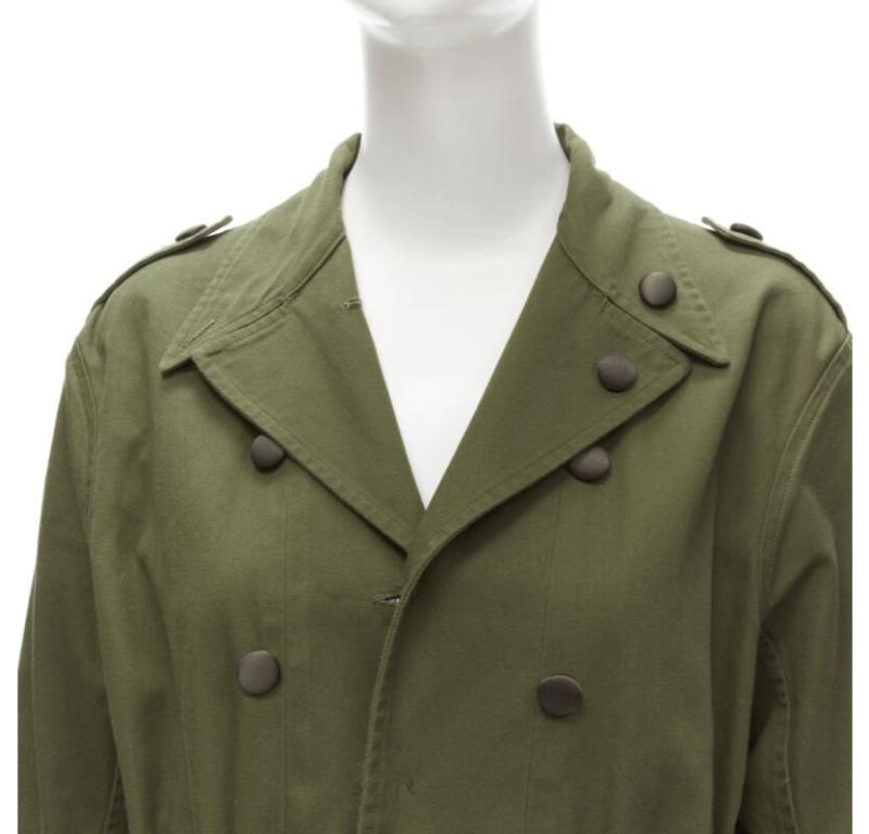 HARVEY FAIRCLOTH veste à cordon de serrage à poches en fourrure de renard en coton multi imprimé vert S en vente 3