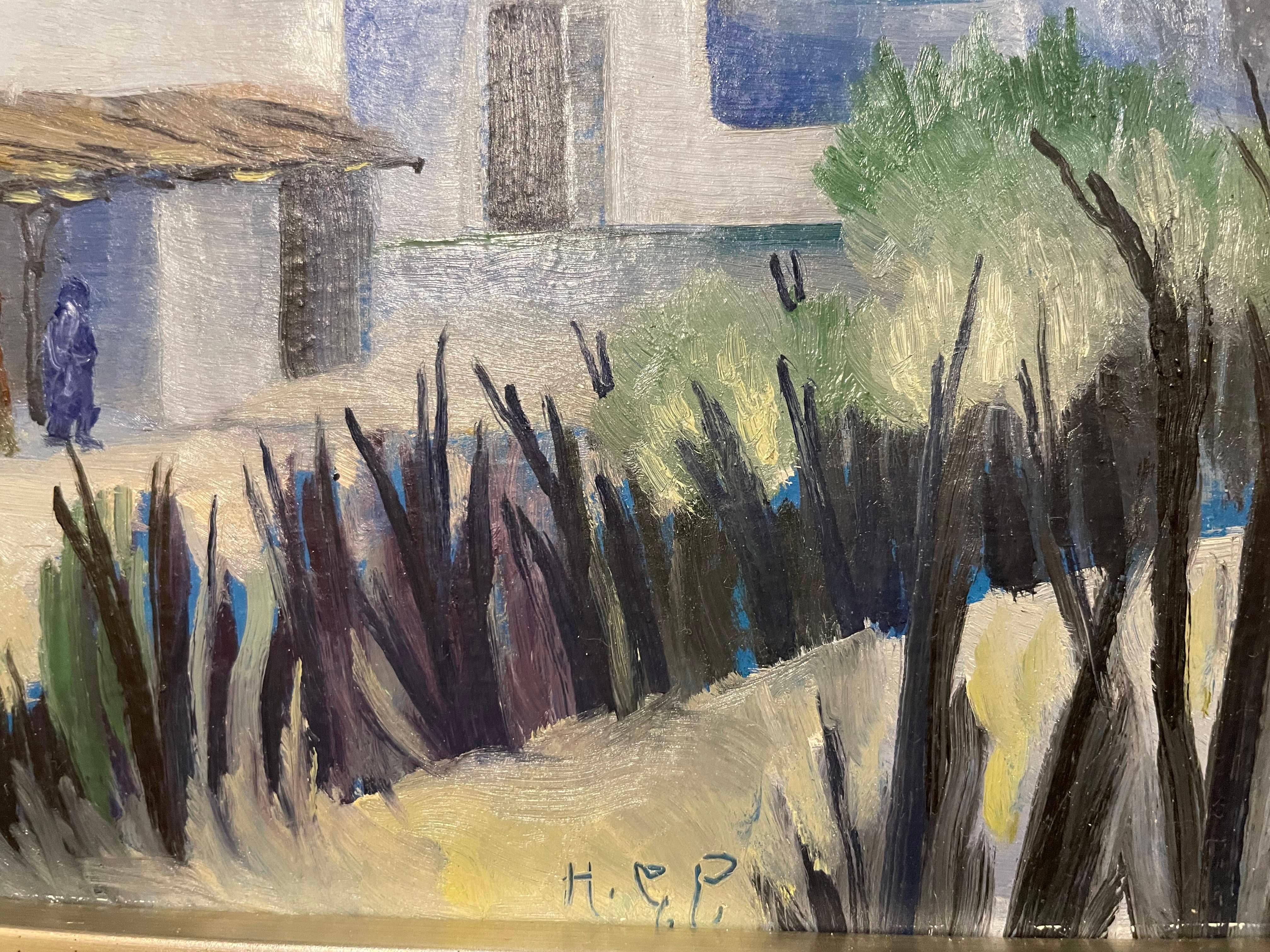 Adobe House, New Mexico, 20th Century Painting by Slovenian/American artist For Sale 7