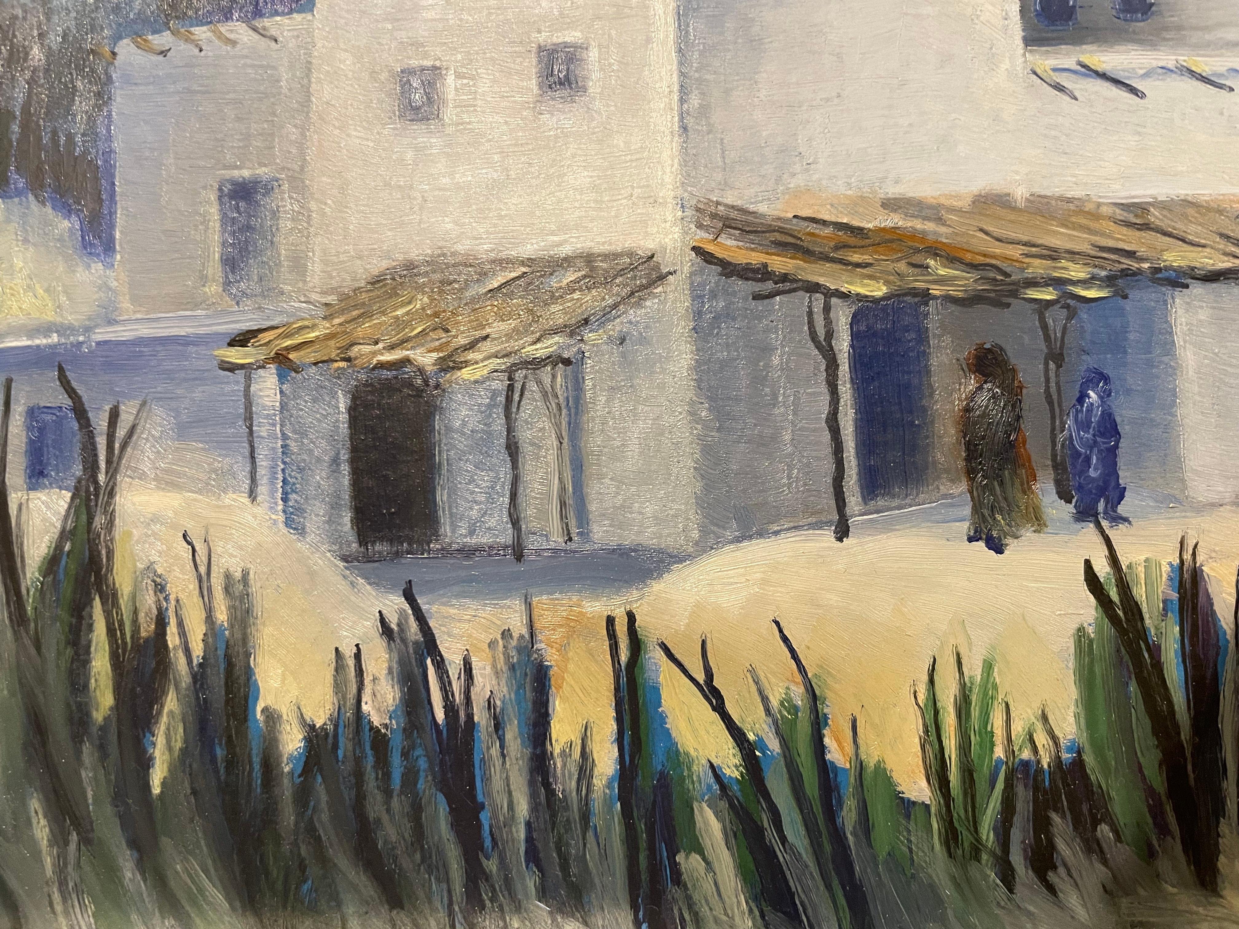 Adobe House, New Mexico, 20th Century Painting by Slovenian/American artist For Sale 8