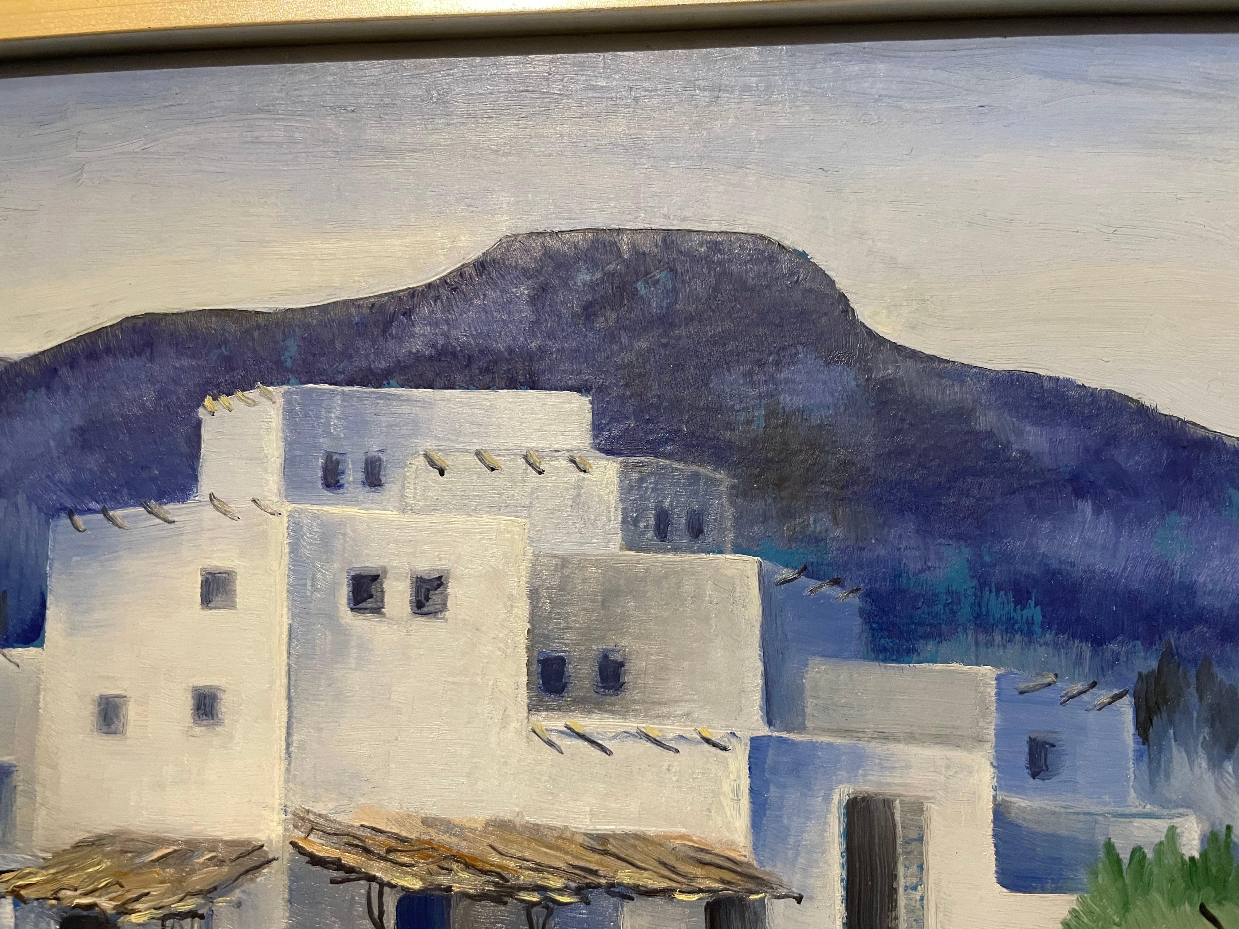 Adobe House, New Mexico, 20th Century Painting by Slovenian/American artist For Sale 9