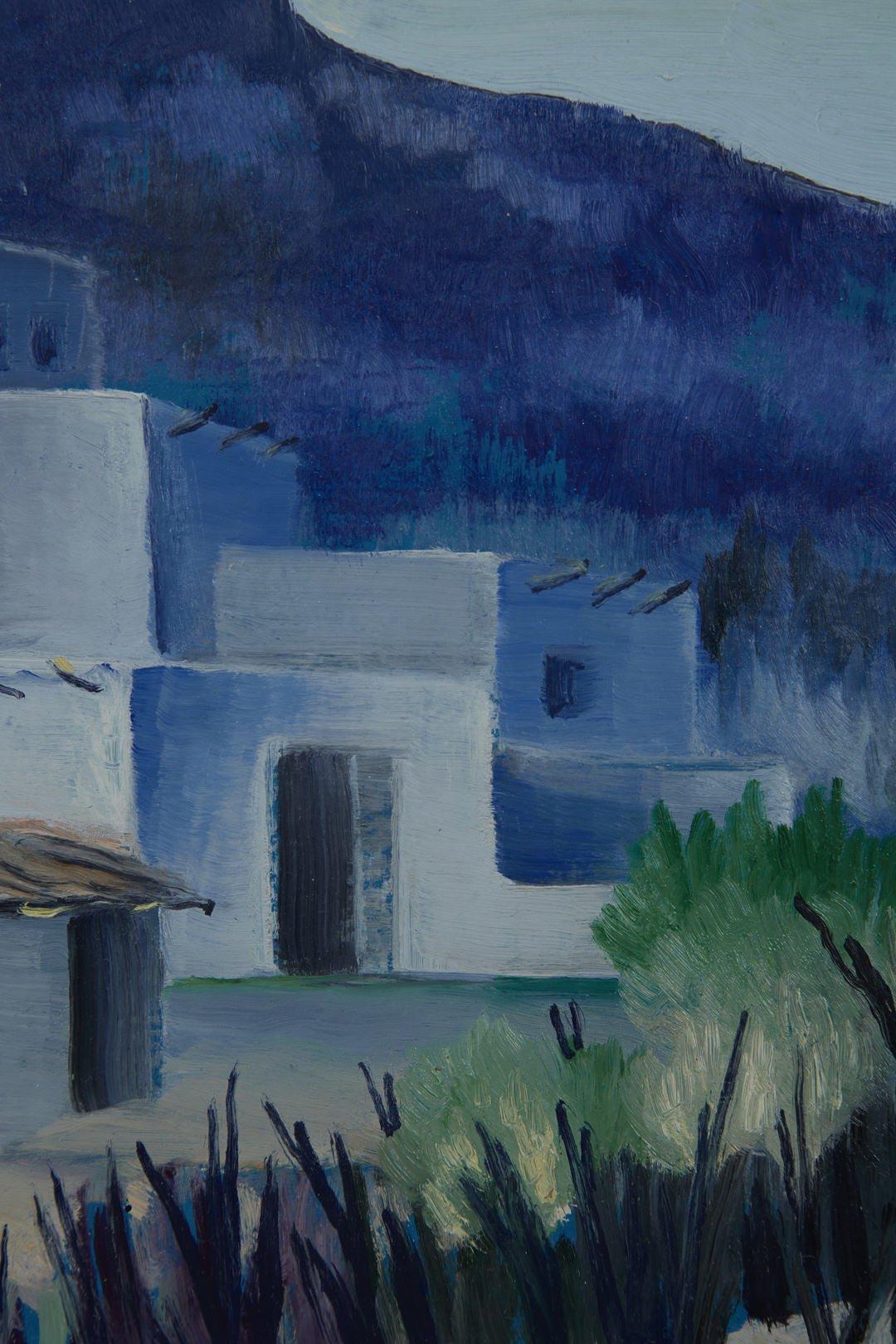 Adobe House, New Mexico, 20th Century Painting by Slovenian/American artist For Sale 2