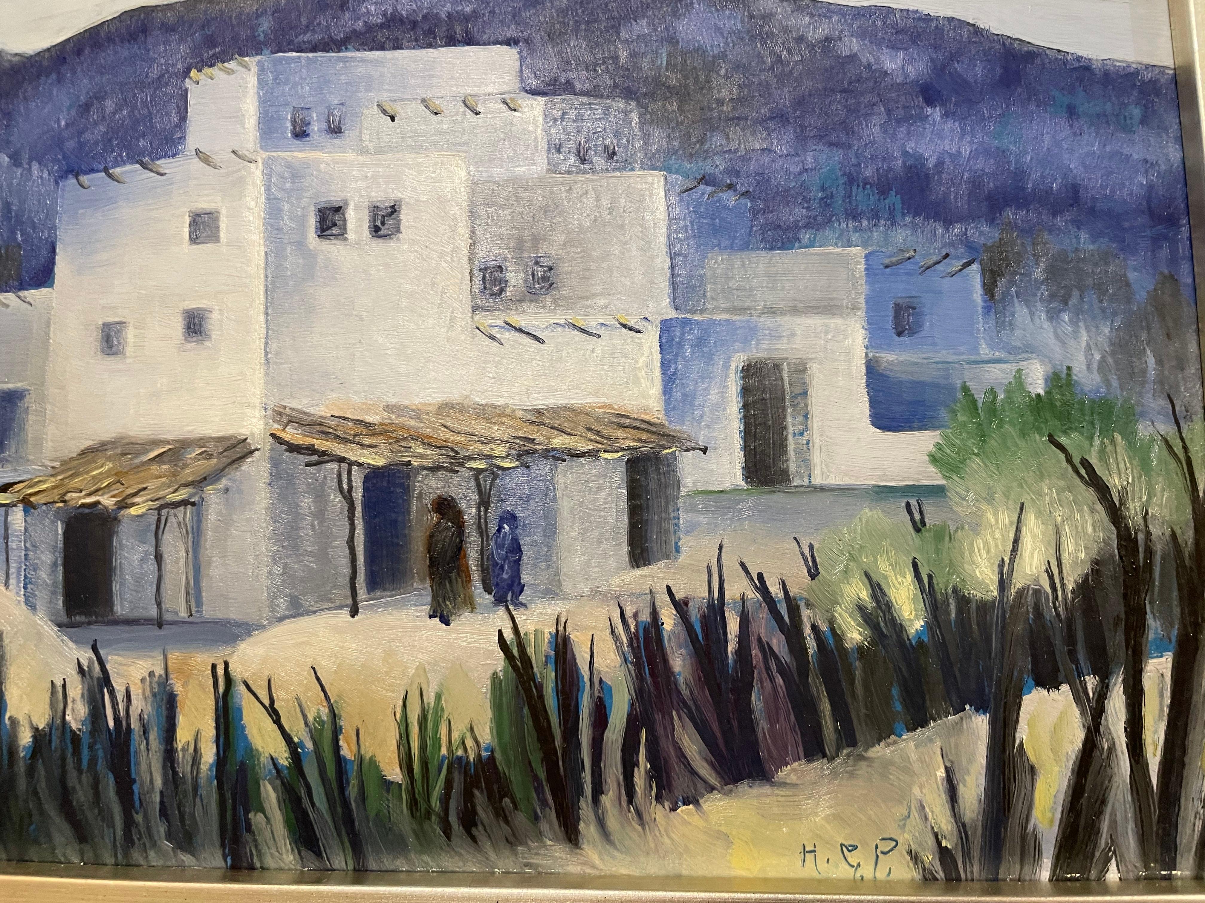 Adobe House, New Mexico, 20th Century Painting by Slovenian/American artist For Sale 4