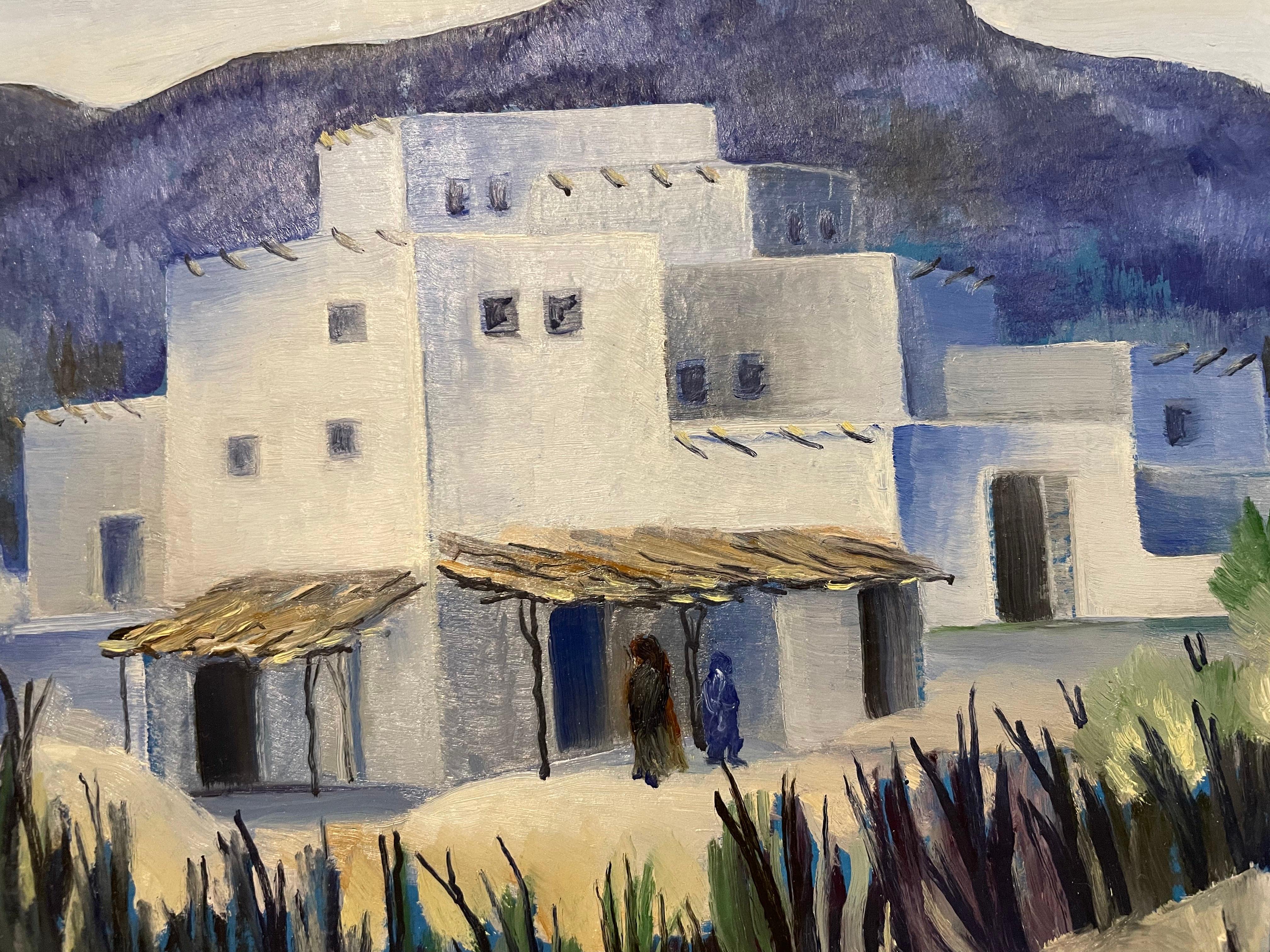 Adobe House, New Mexico, 20th Century Painting by Slovenian/American artist For Sale 5