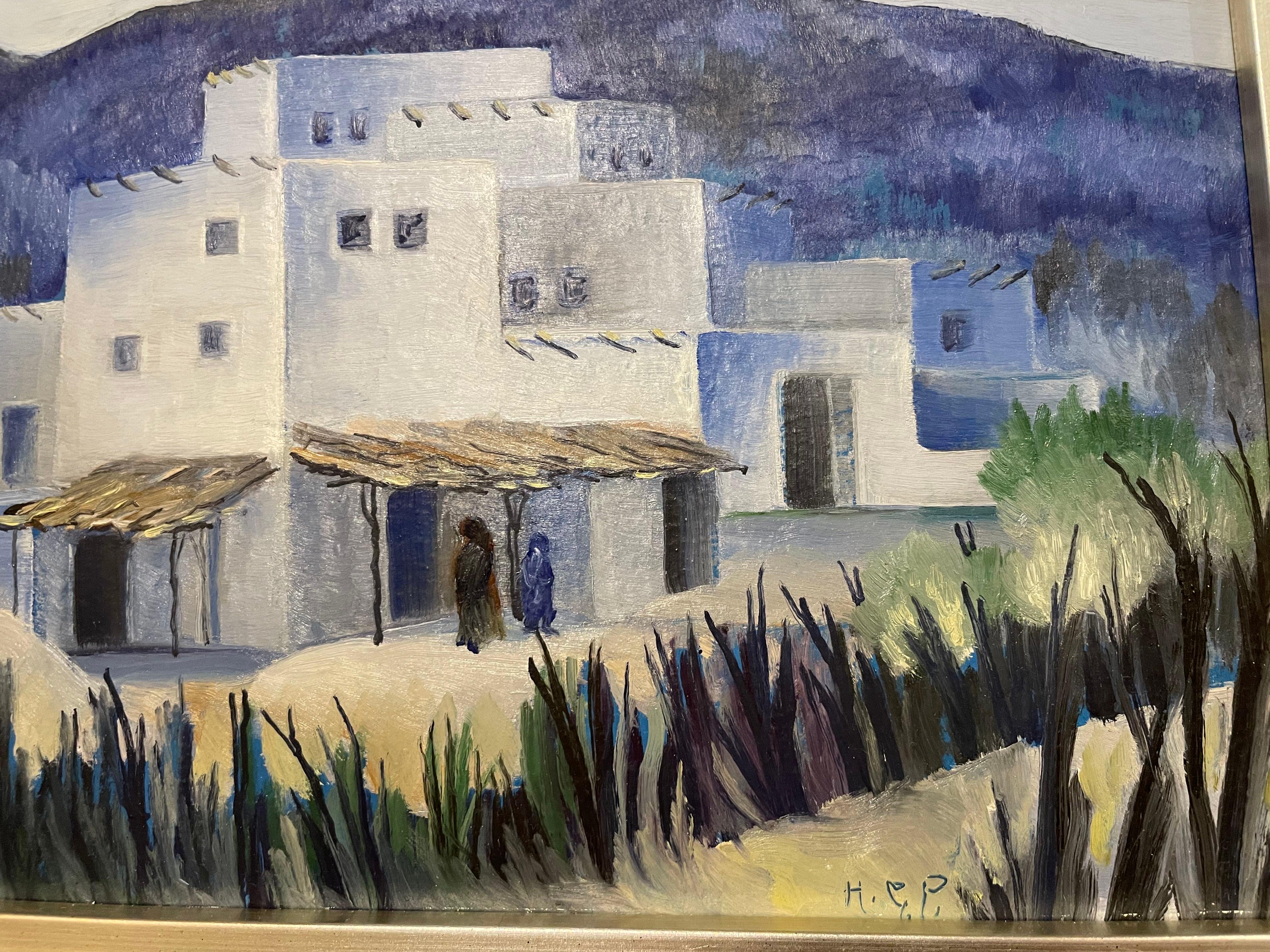 Adobe House, New Mexico, 20th Century Painting by Slovenian/American artist For Sale 6