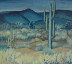 Cacti, Abend-Wüstenlandschaft des frühen 20. Jahrhunderts, Cleveland School