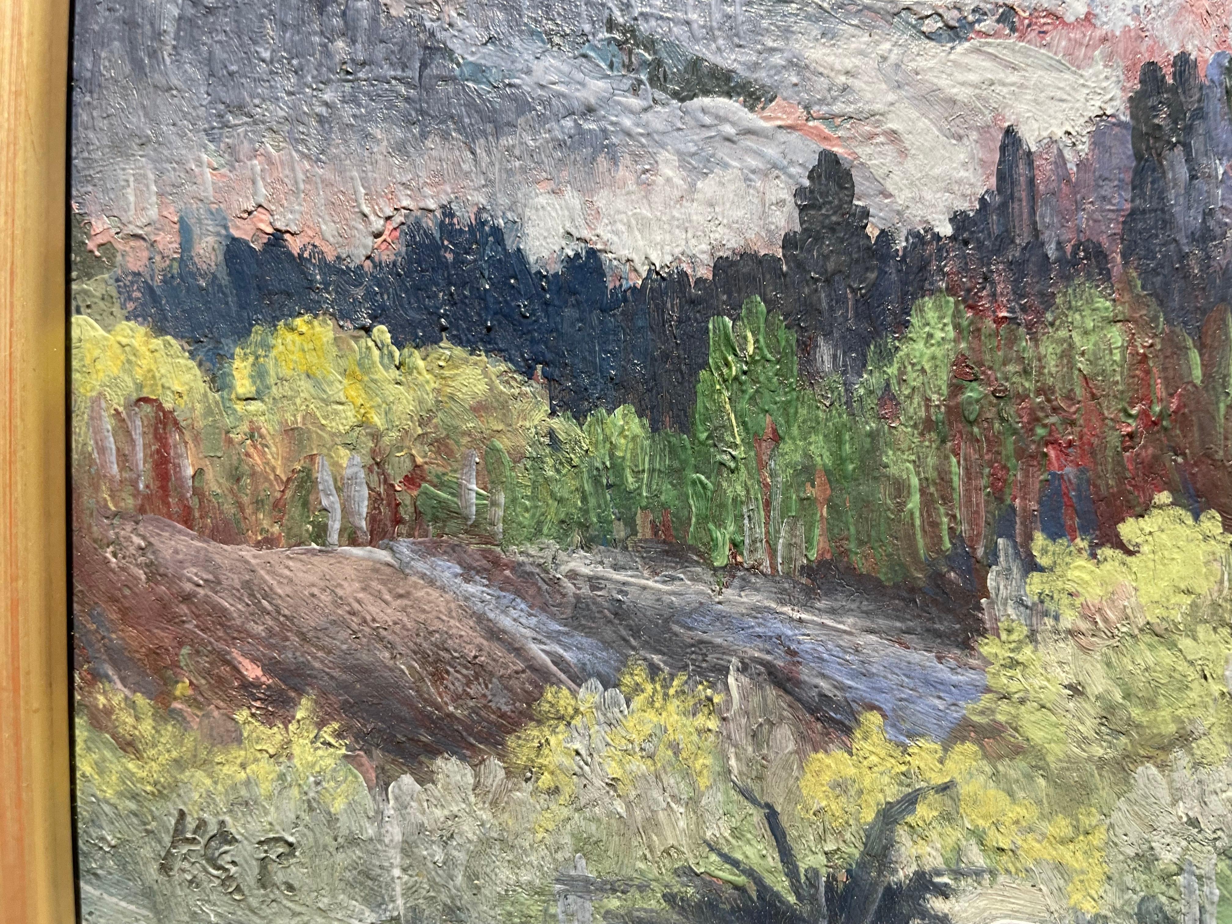 Western Mountainous Landscape, Slovenian-American Artist en vente 6