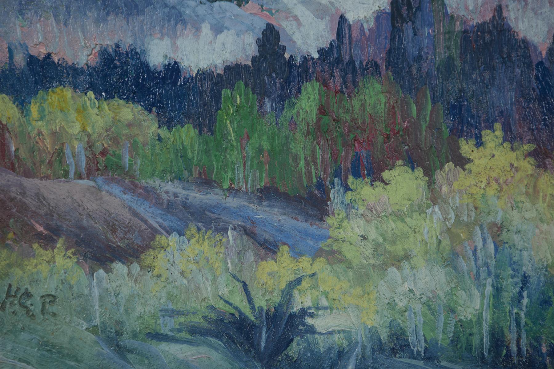 Western Mountainous Landscape, Slovenian-American Artist en vente 1