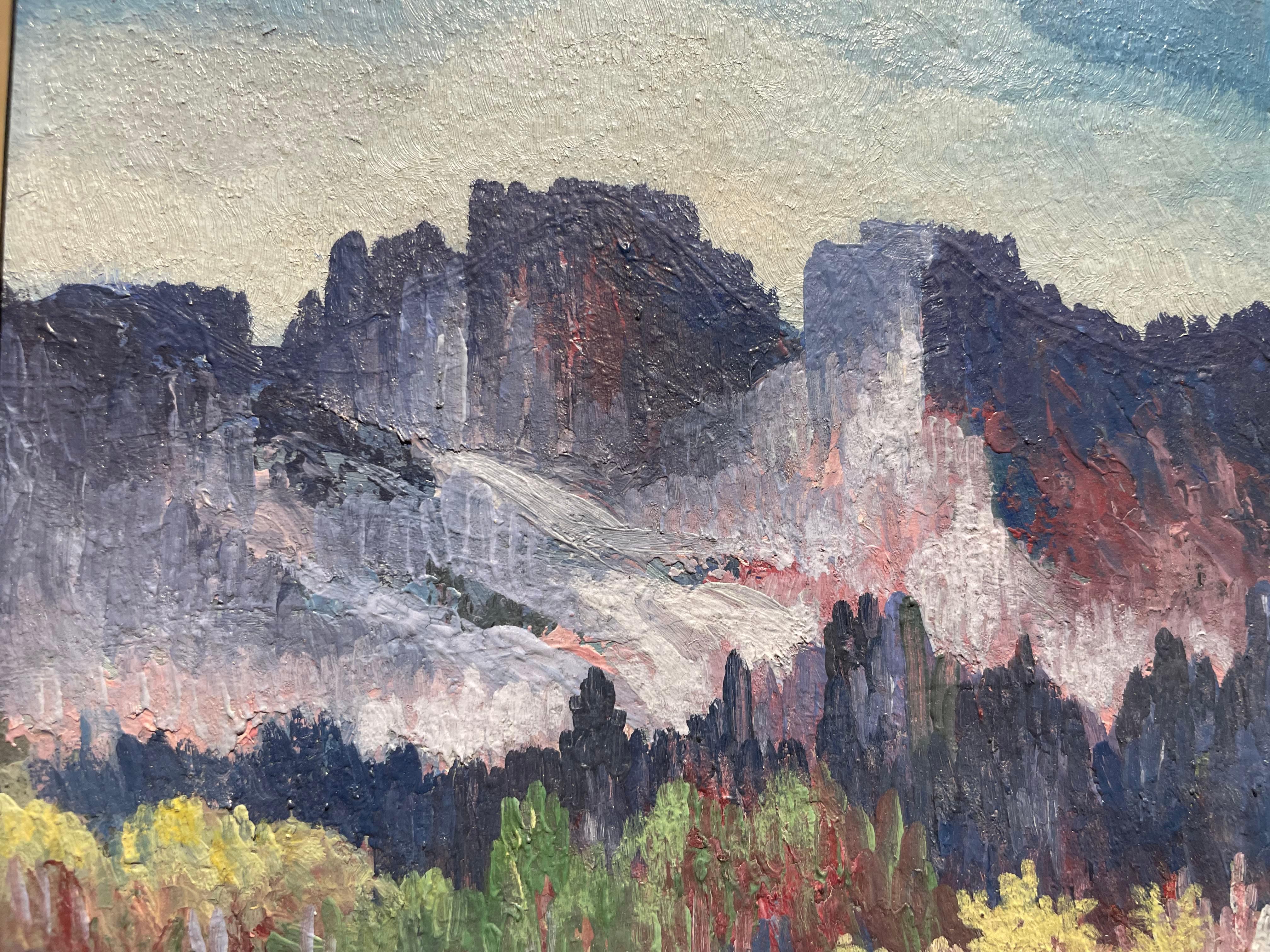 Western Mountainous Landscape, Slovenian-American Artist en vente 4