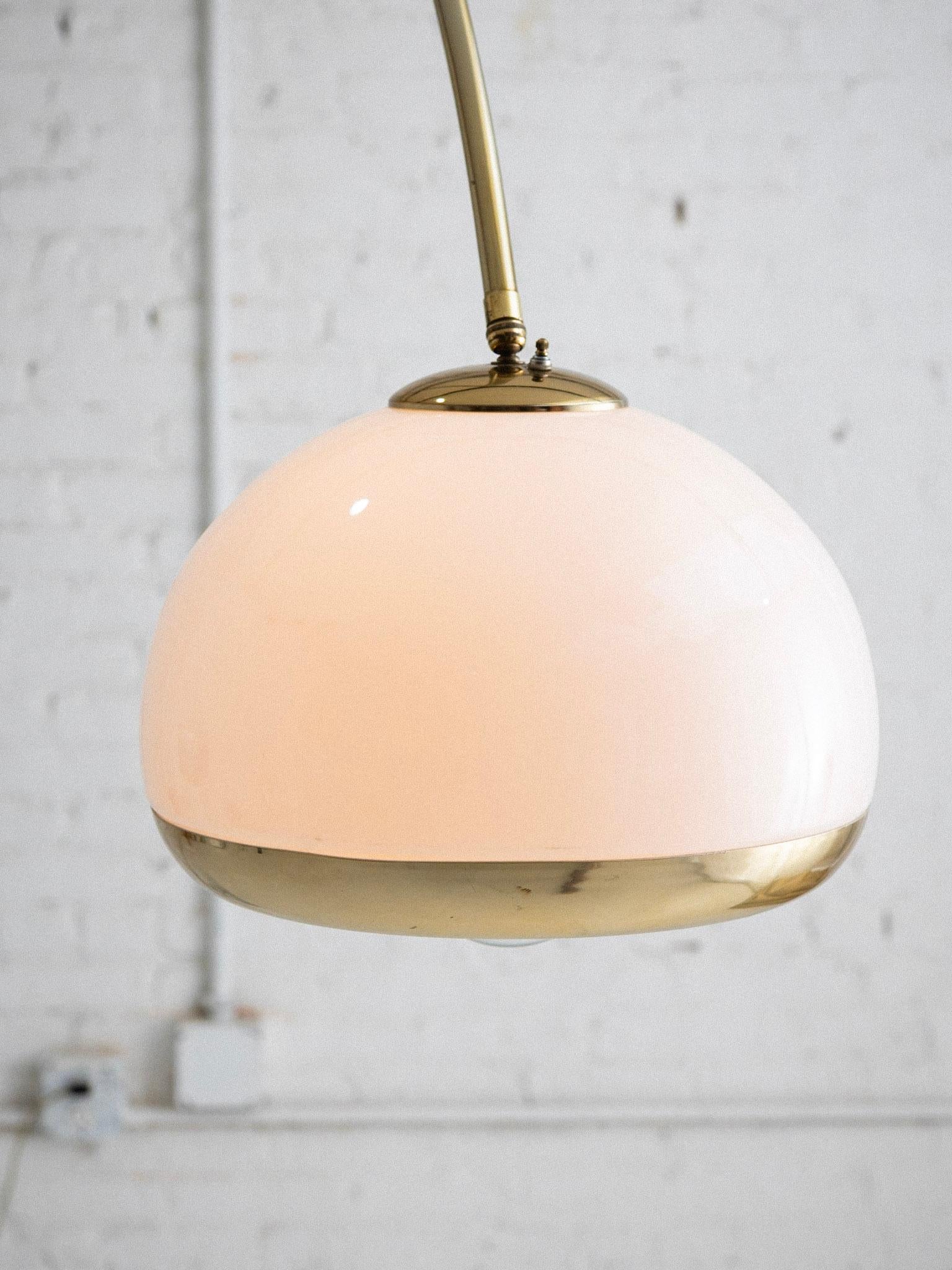 Late 20th Century Harvey Guzzini Arc Floor Lamp With Marble Base For Sale