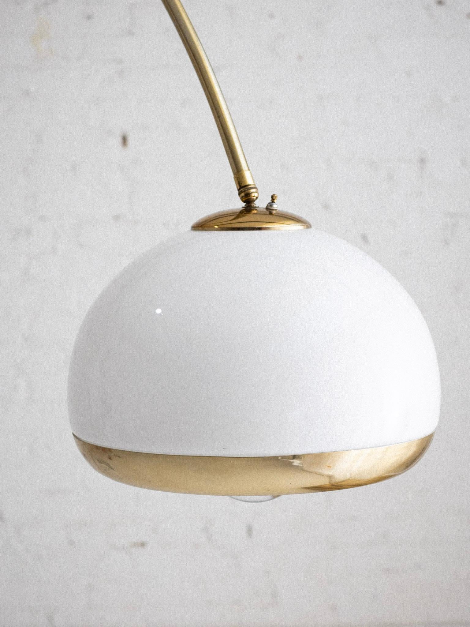Metal Harvey Guzzini Arc Floor Lamp With Marble Base For Sale