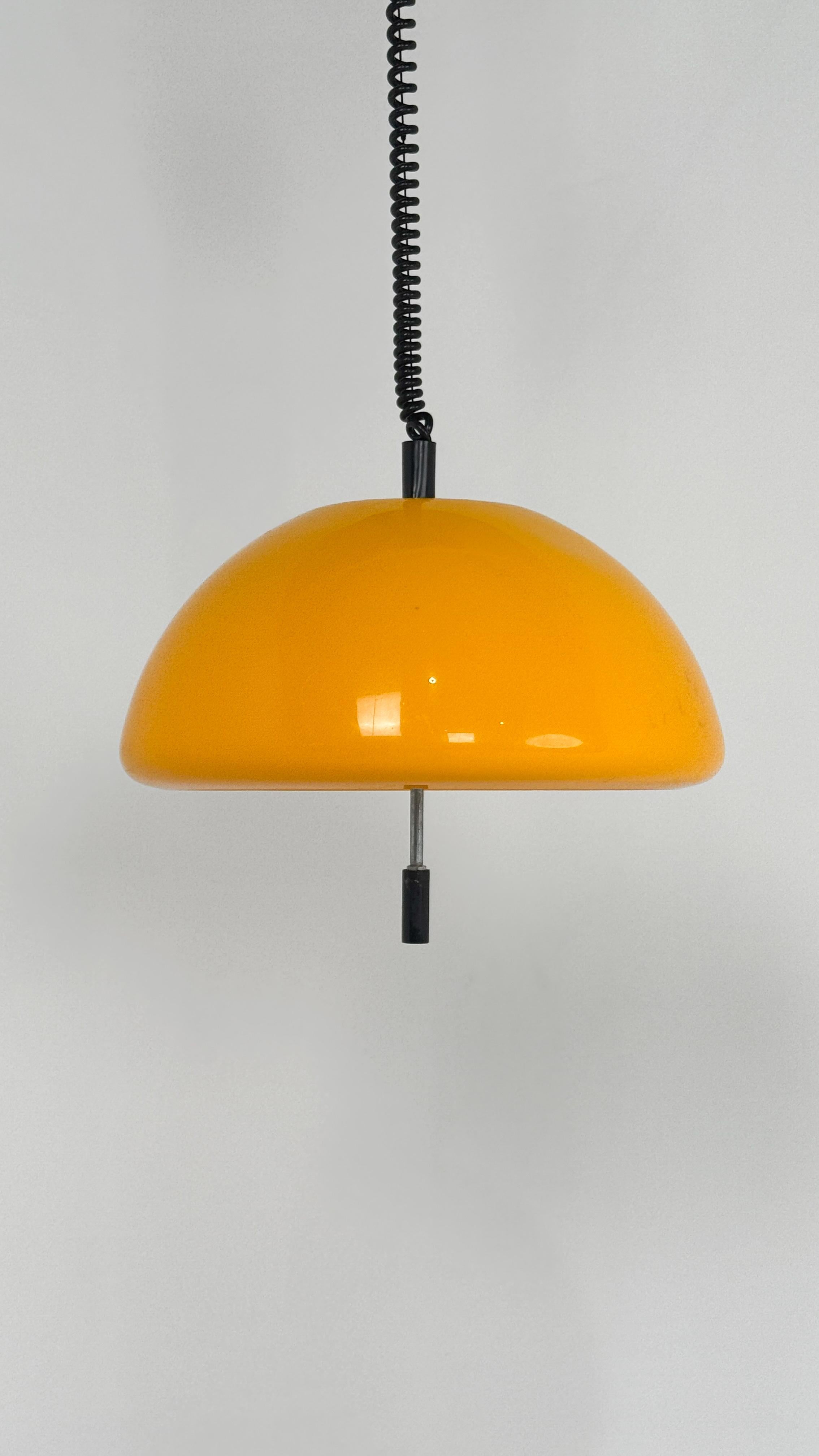 20th Century Harvey Guzzini Cabras Vintage Yellow pendant light For Sale
