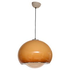 Harvey Guzzini Caramel Brown Space Age Pendant/Chandelier, Italy, 1970's