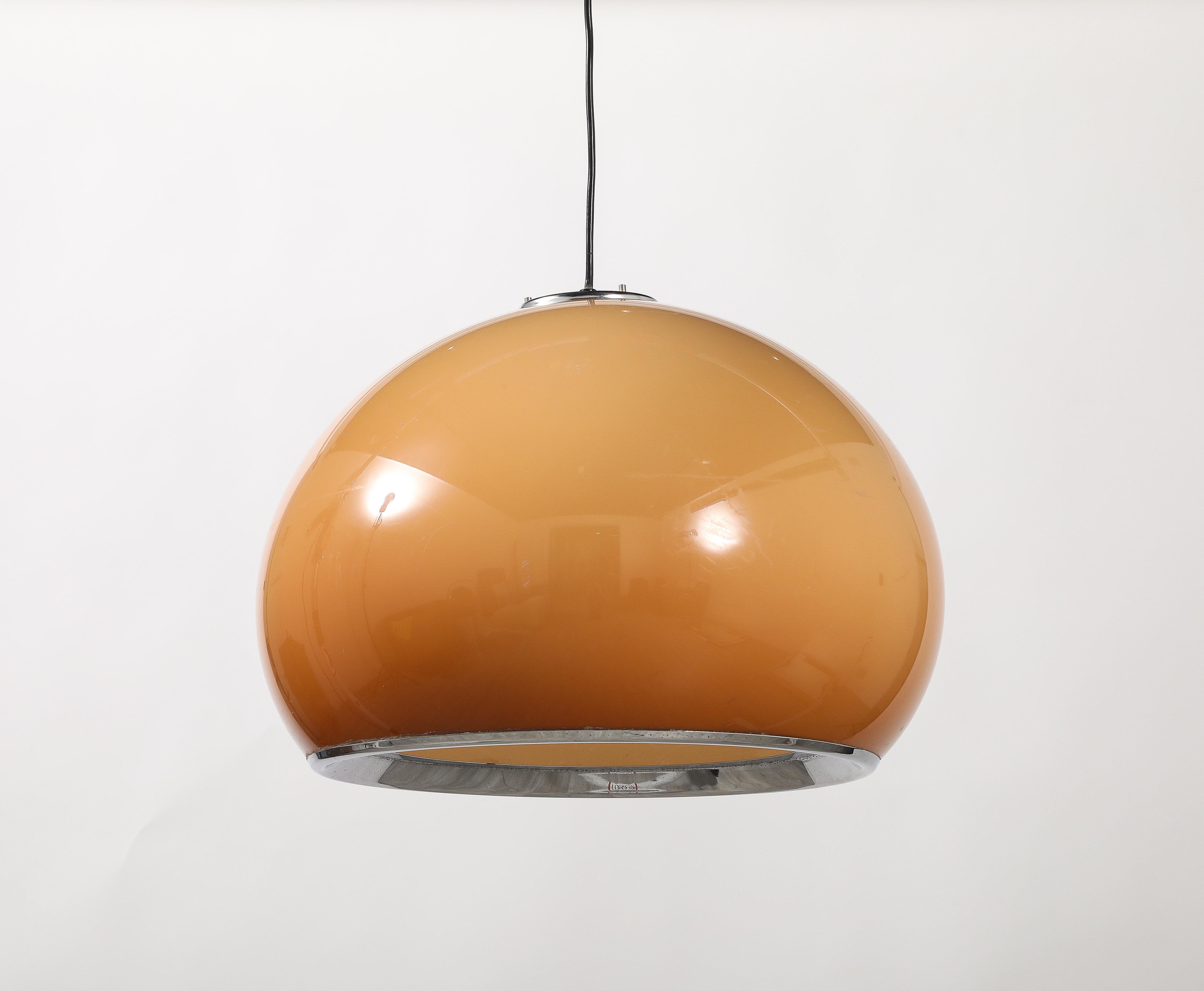 Cromo Ciondolo/manifesto Harvey Guzzini Caramel Brown Space AGE, Italia, circa 1970 in vendita