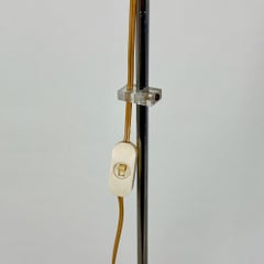 Harvey Guzzini 'Faro' 70s Floor Lamp Luigi Massoni in Orange and Chrome Metal