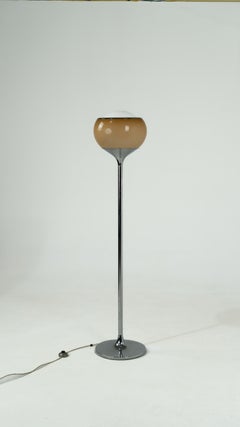 Harvey Guzzini Flash vintage small floor lamp by Meblo Brown