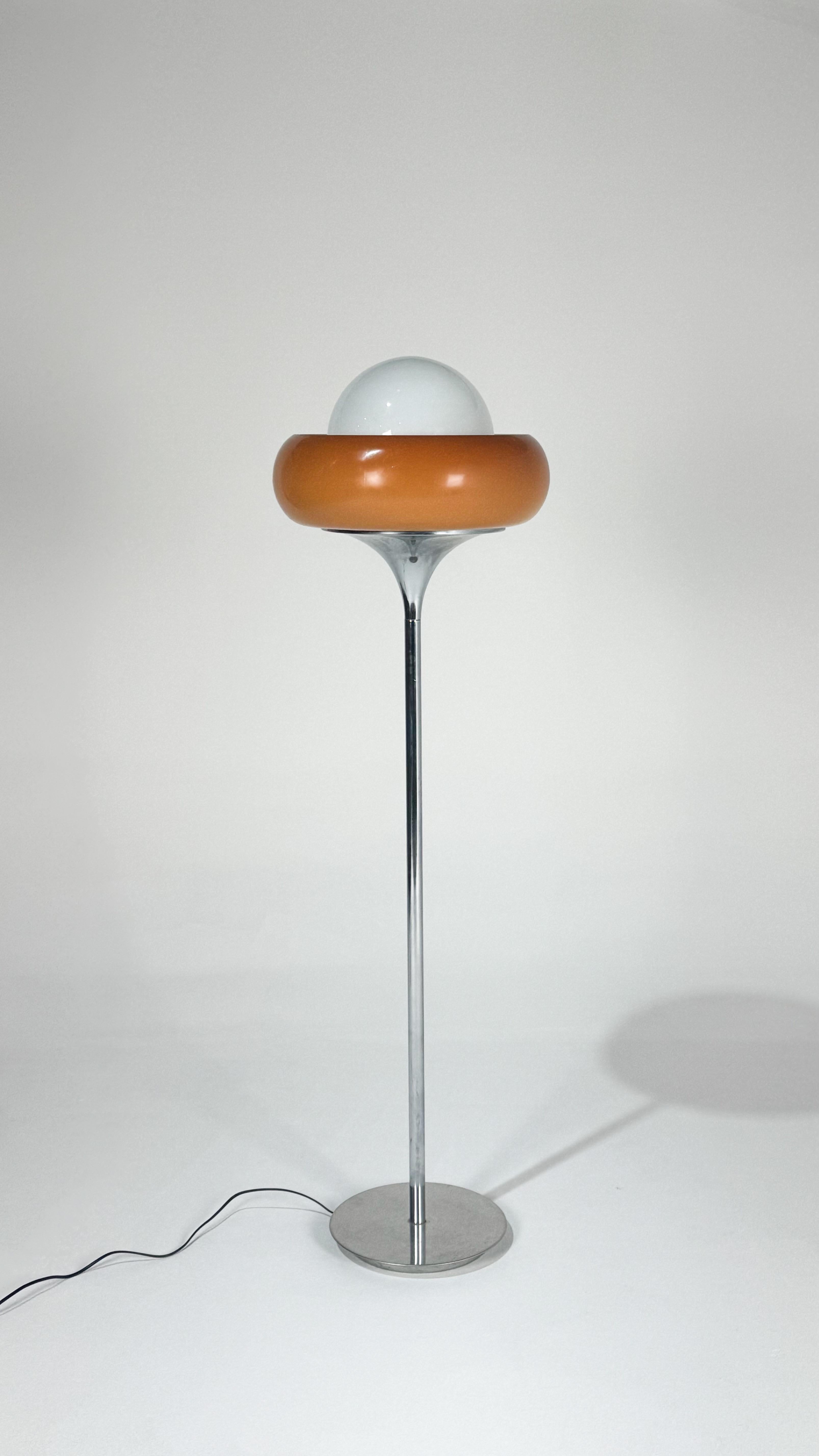 Slovenian Harvey Guzzini Jadran Vintage Floor Lamp Meblo Made in Yugoslavia Space Age 70s For Sale