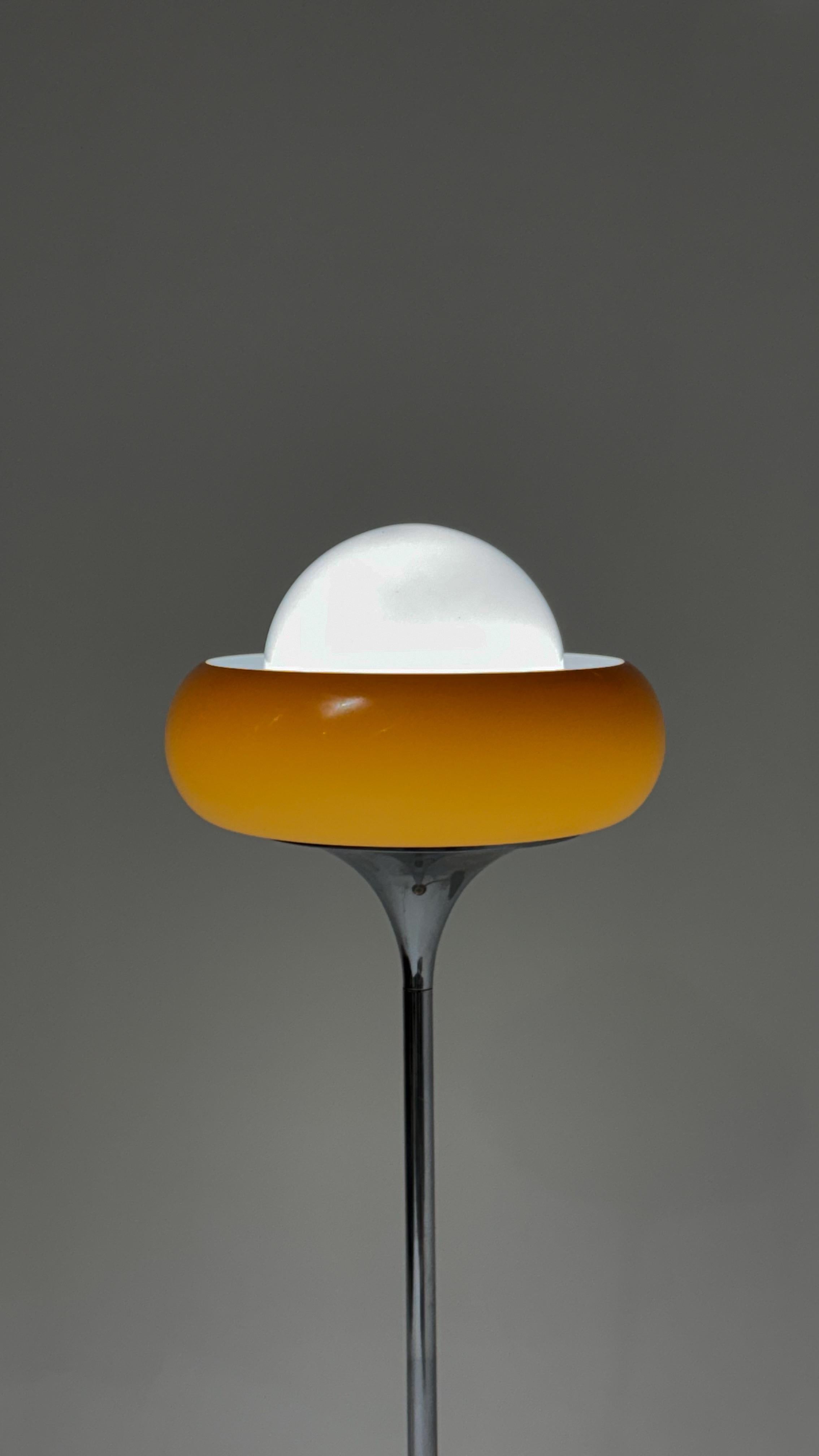 Harvey Guzzini Jadran Vintage Floor Lamp Meblo Made in Yugoslavia Space Age 70s For Sale 2