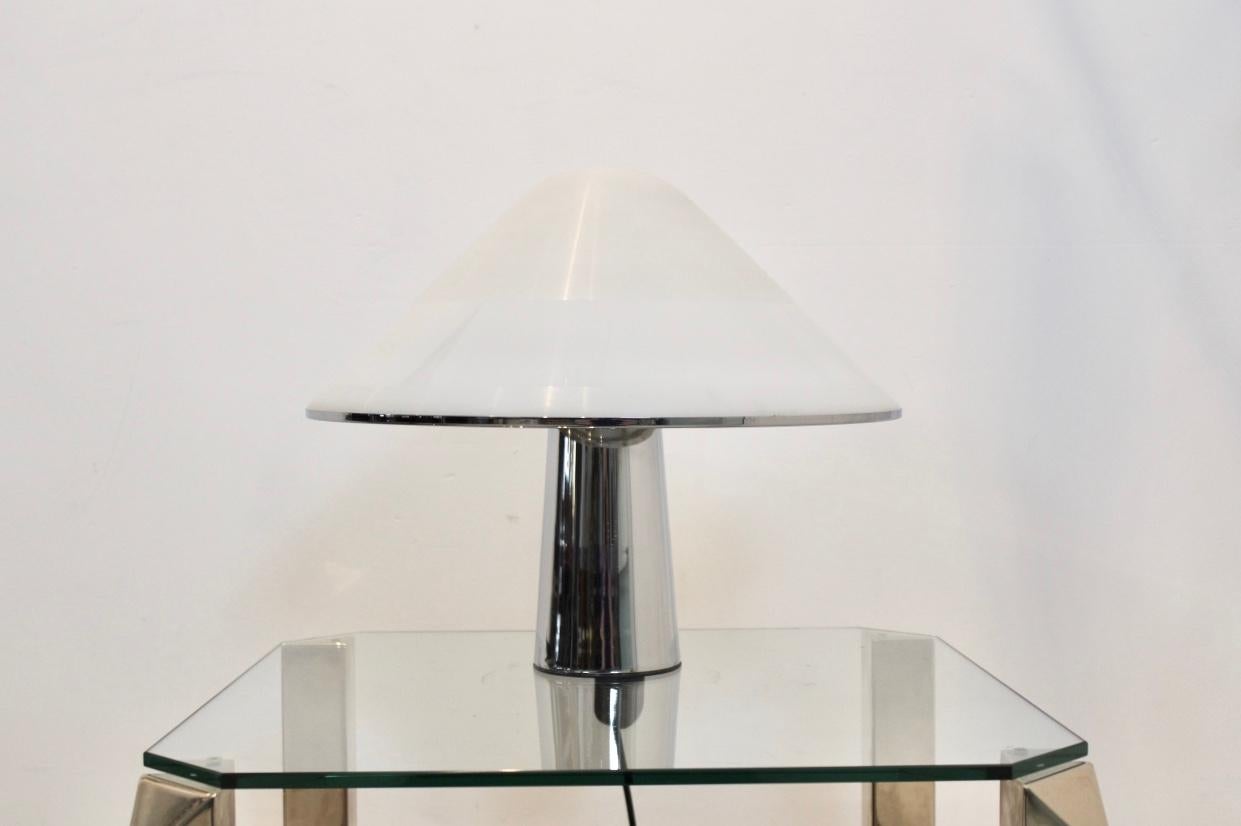 Mid-Century Modern Harvey Guzzini Large Mushroom Table Lamp for Iguzzini