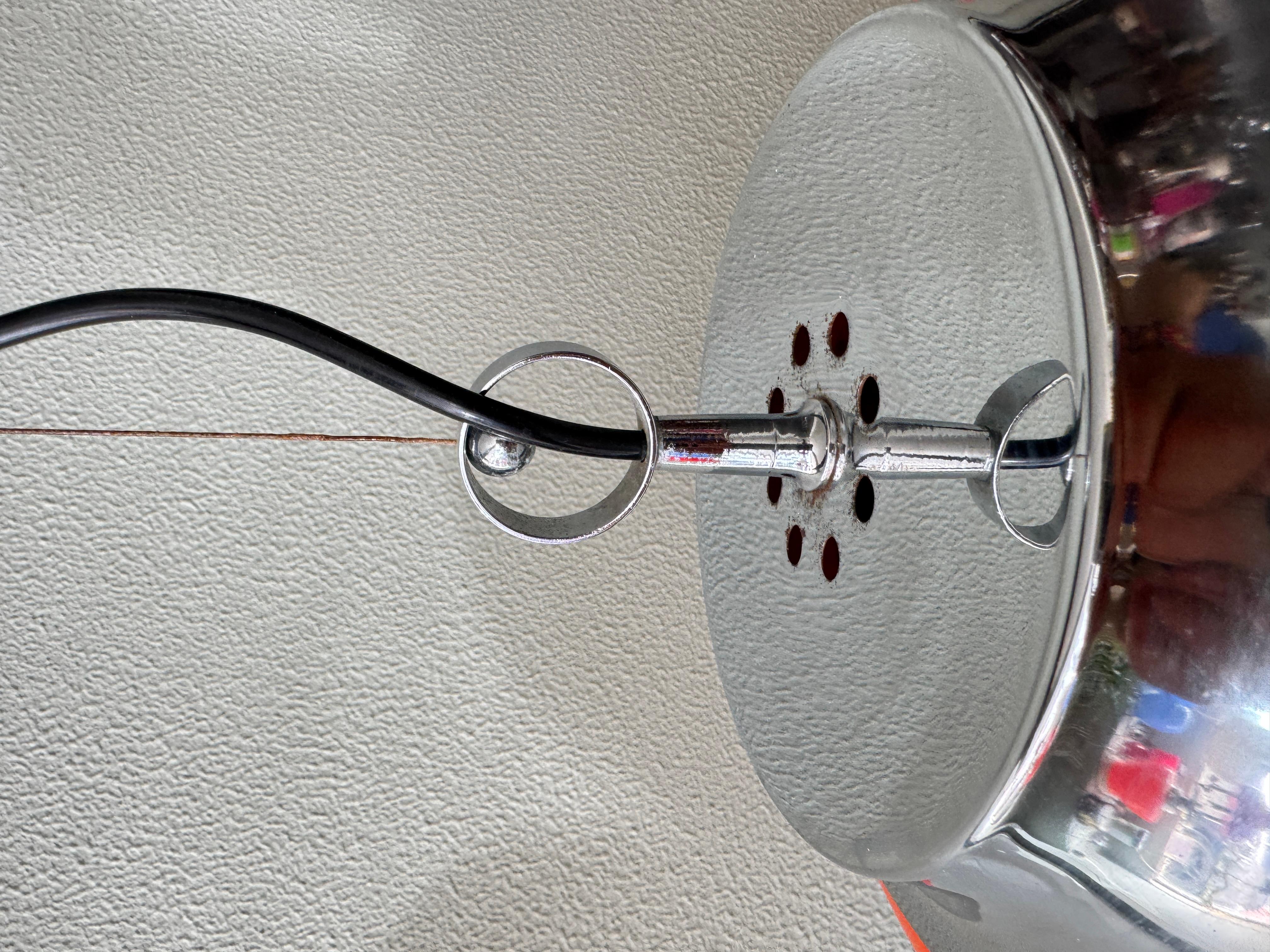 Fine XX secolo Harvey Guzzini Lampada da soffitto in vetro e acrilico arancione Cromo Italia anni '70 in vendita