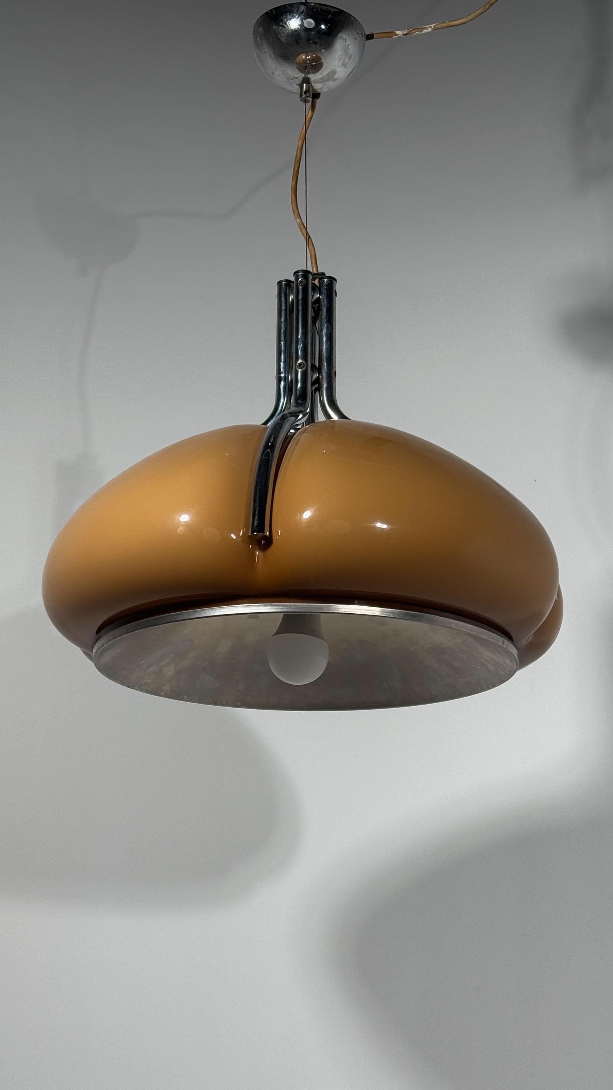 Space Age Harvey Guzzini Quadrifoglio pendant light by Meblo