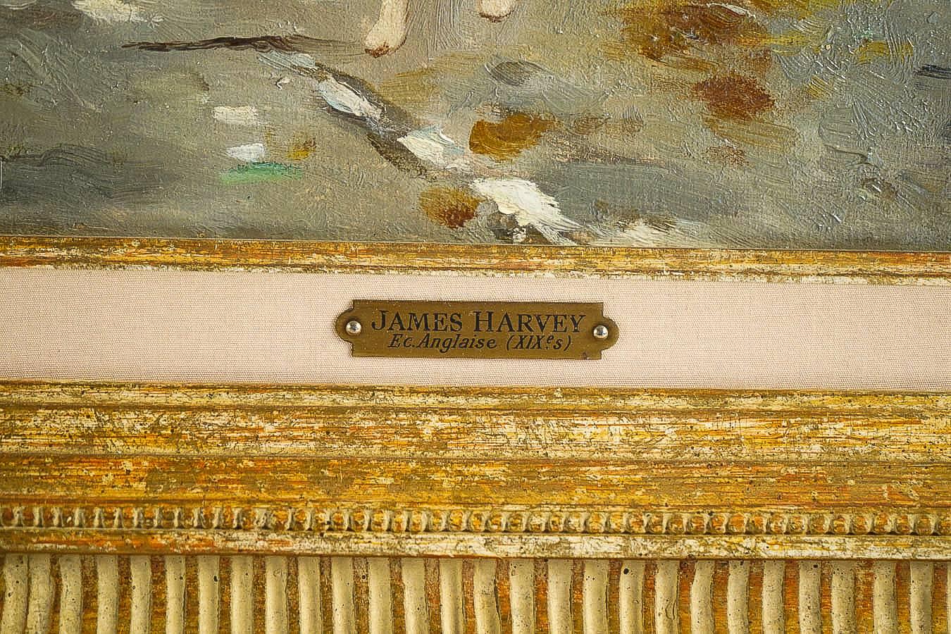 Harvey James Pair of Oil on Canvas Walks in Carriages, circa 1850 For Sale 10