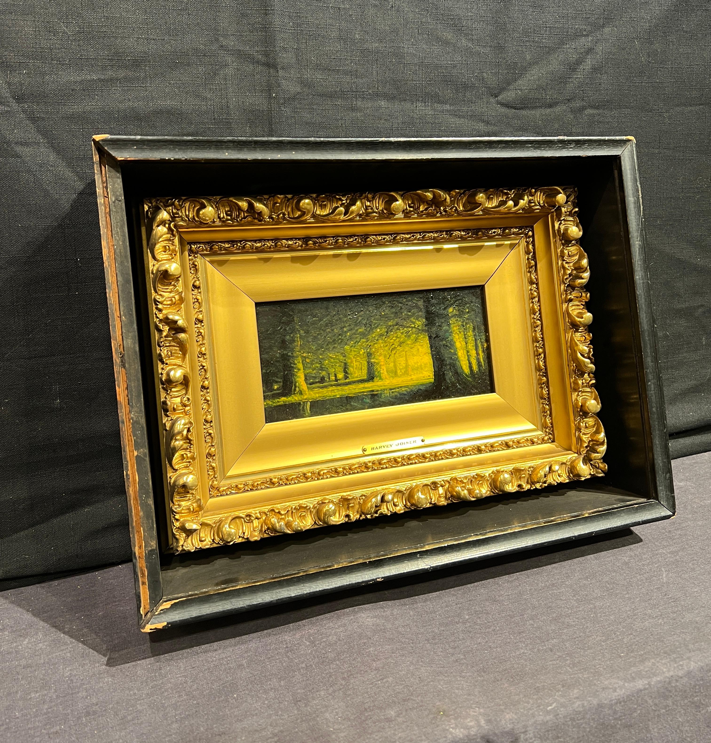 Una luce dorata attraverso le faggete - Still-Life Painting Nero di Harvey Joiner