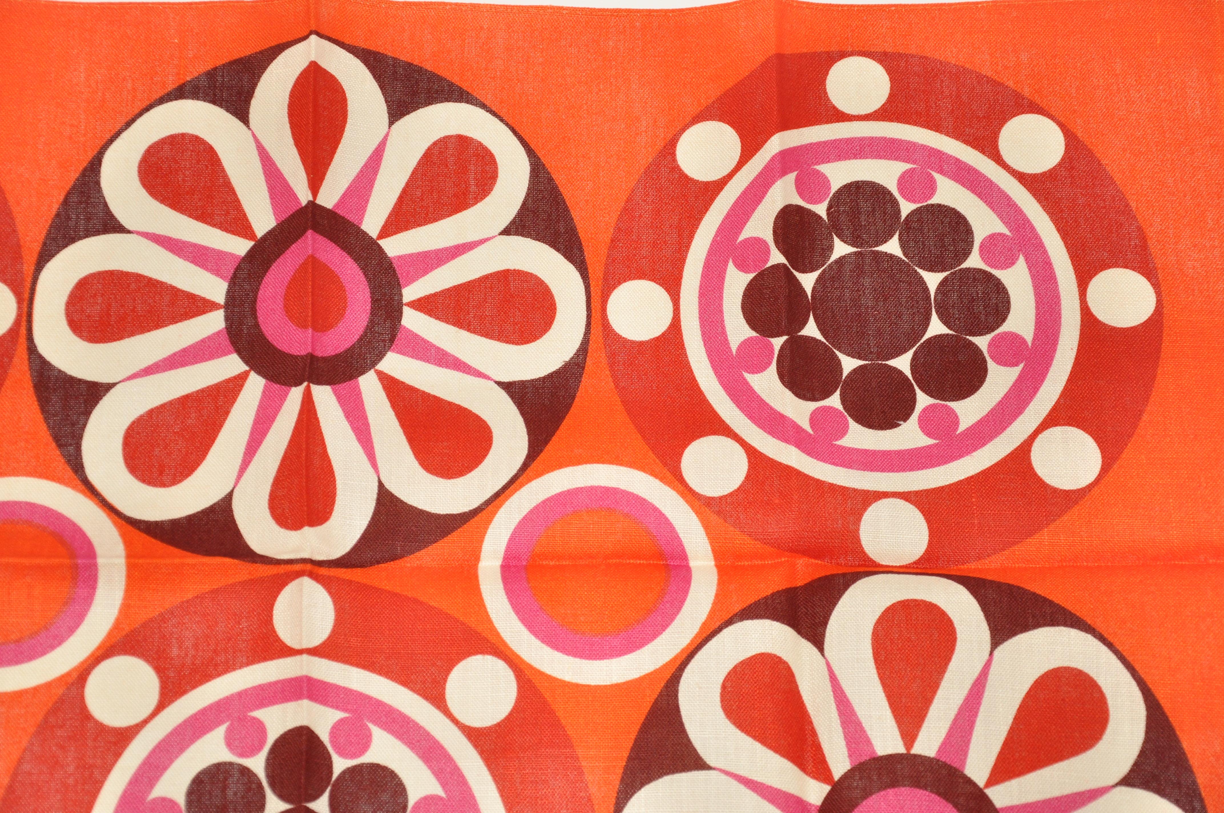 Harvey Lago for Link Hampson Vivid Tangerine Irish Linen Tablecloth