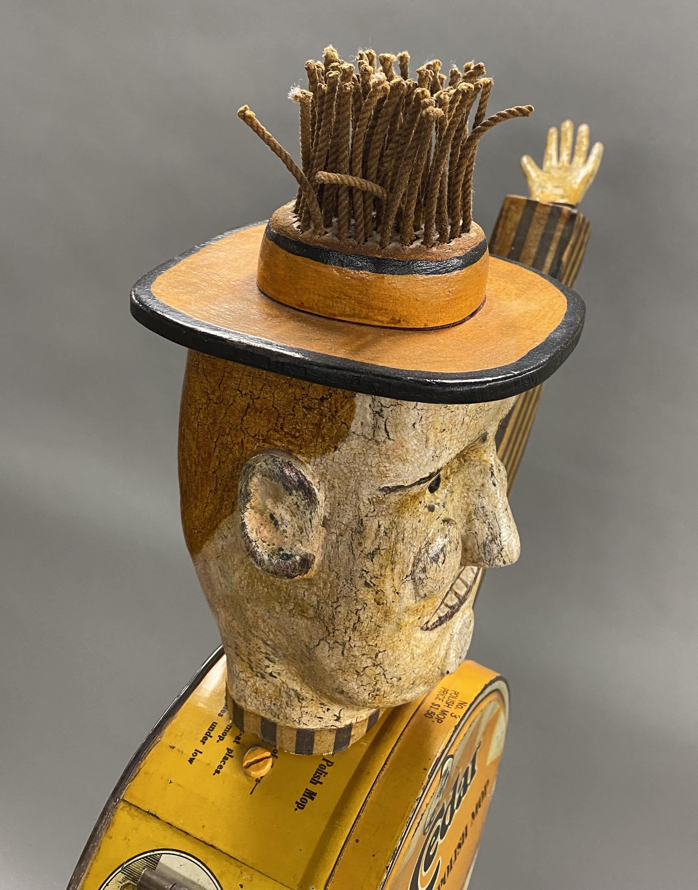 Harvey Peterson O’Cedar Mop Man Folk Art Figural Sculpture For Sale 5