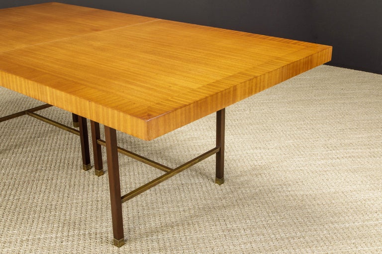 Harvey Probber 12-Person Extendable Dining Table in Mahogany and Brass, 1950s For Sale 10