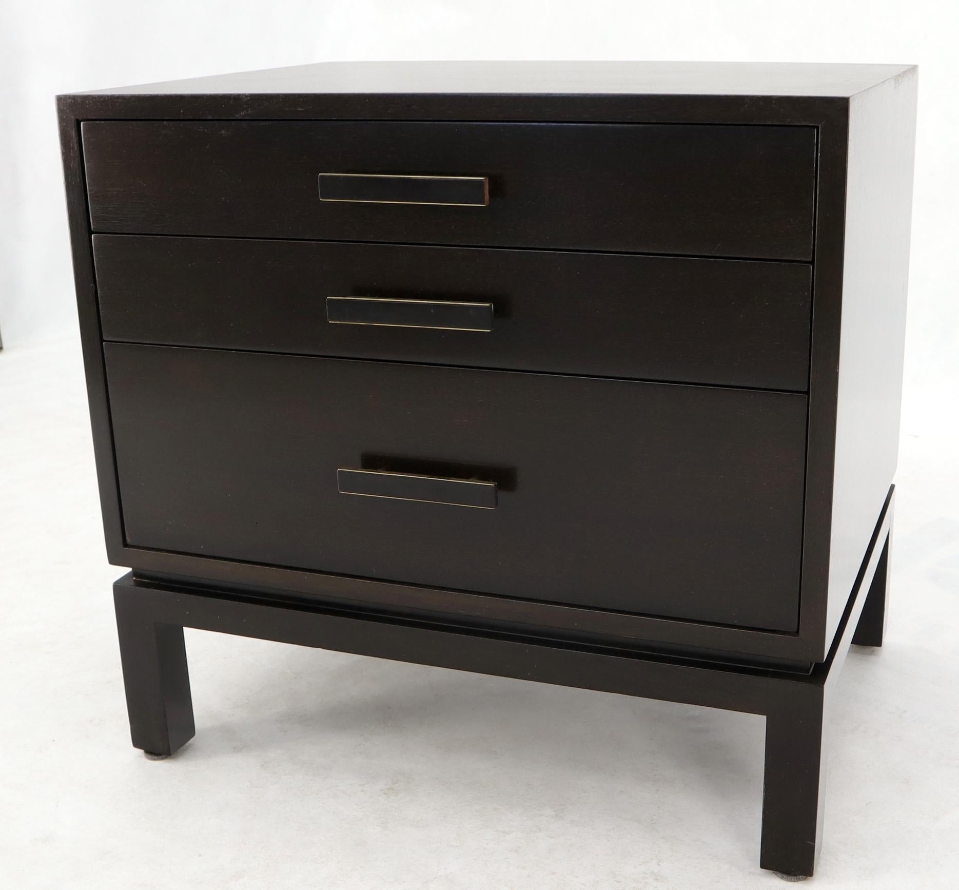 Harvey Probber 3-Drawer Nightstand Ebonized Espresso Mahogany For Sale 4