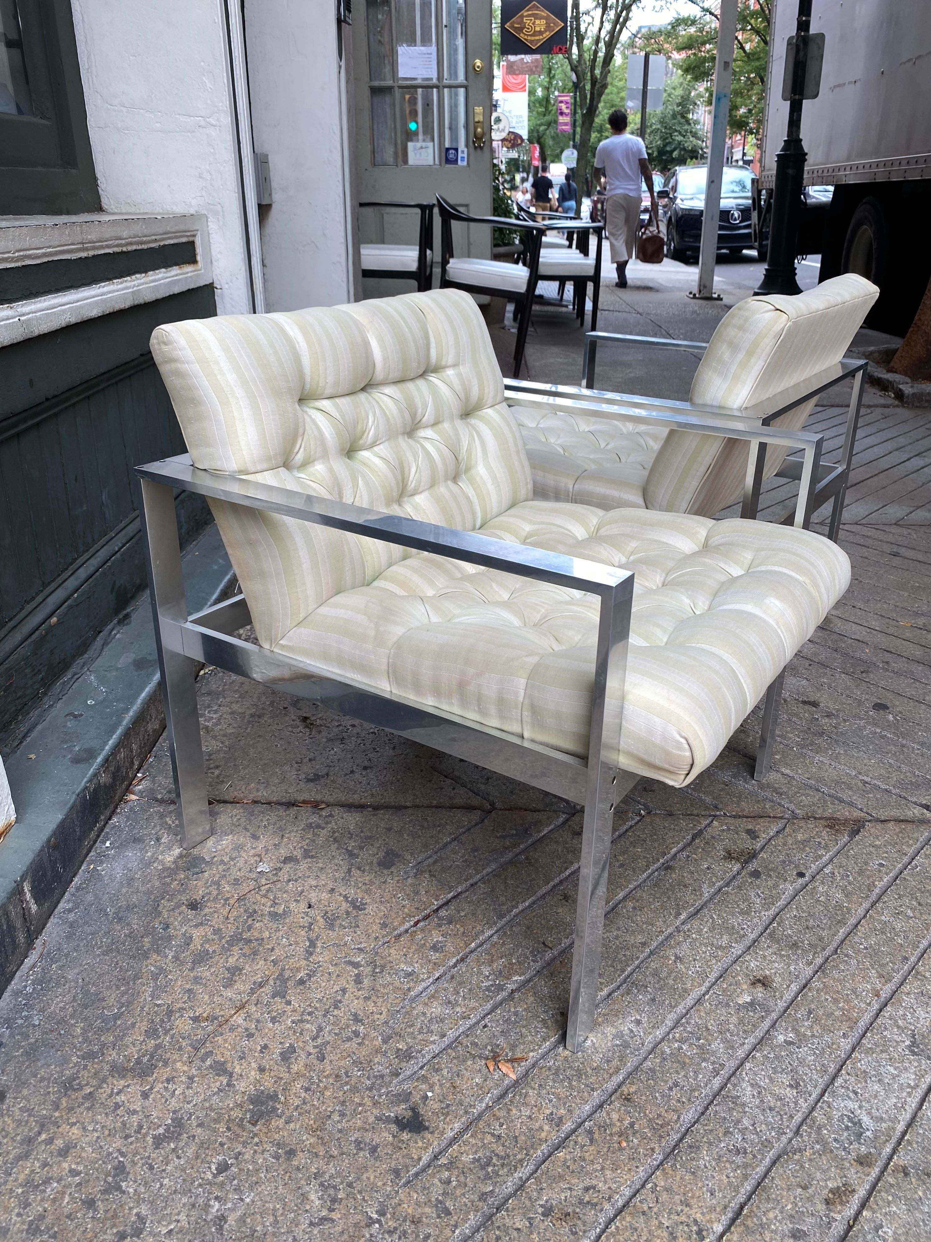 Harvey Probber Aluminum Lounge Chairs, Sold as a Pair 5