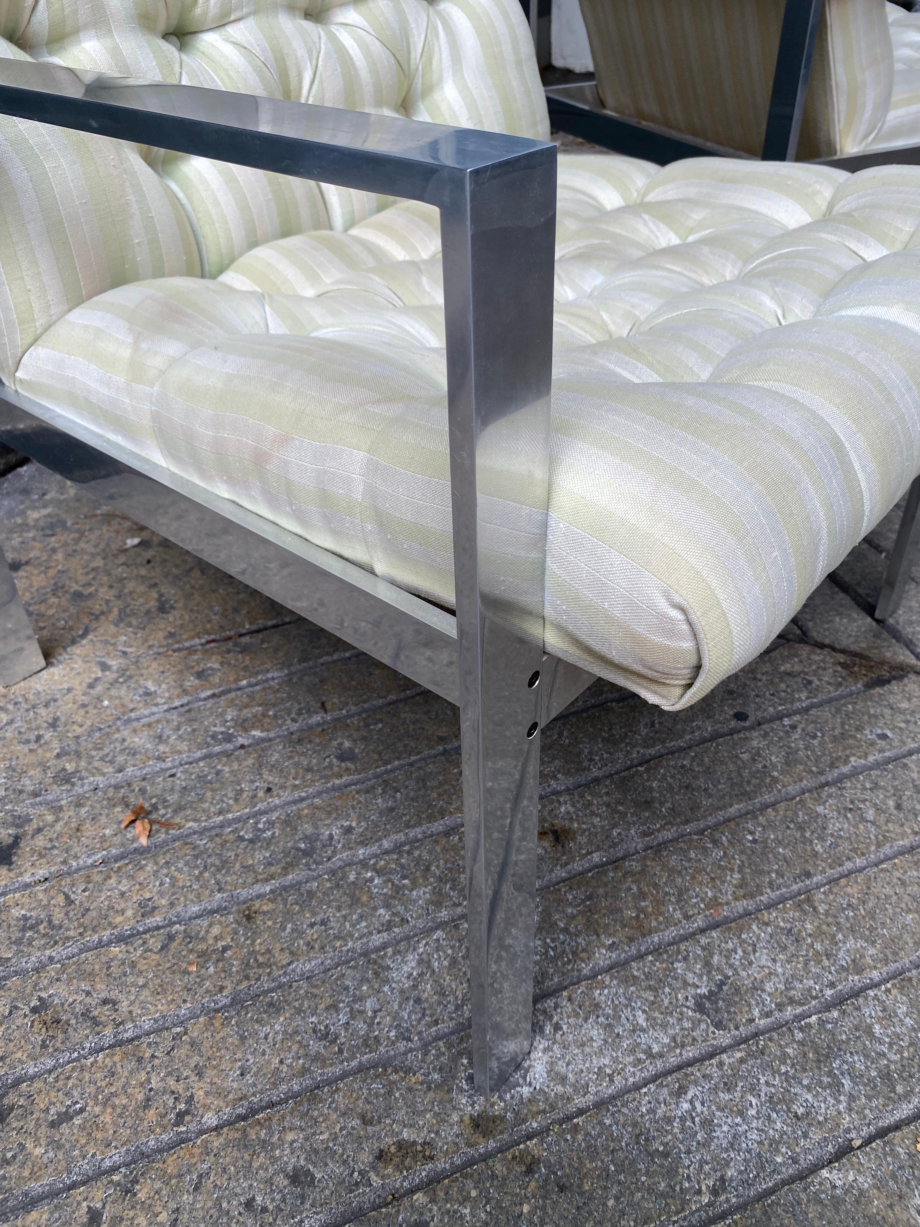 Harvey Probber Aluminum Lounge Chairs, Sold as a Pair In Good Condition In Philadelphia, PA