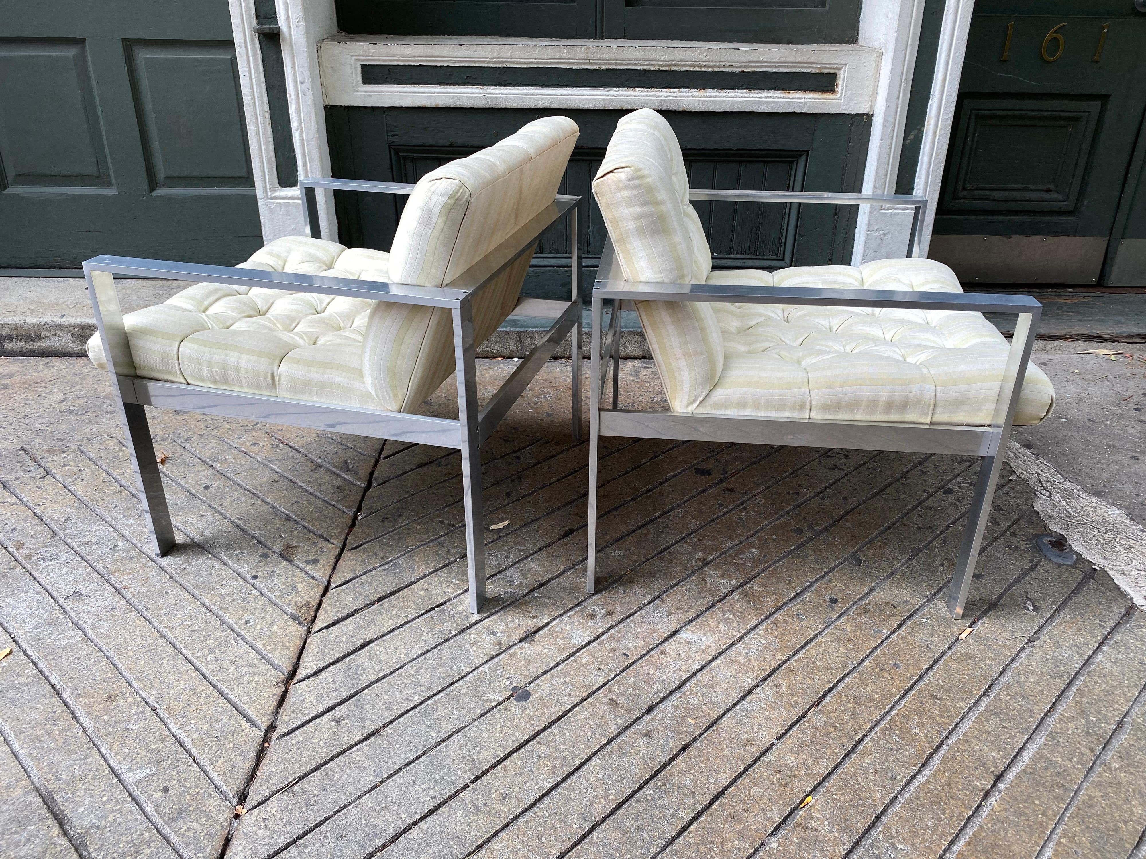 Harvey Probber Aluminum Lounge Chairs, Sold as a Pair 3