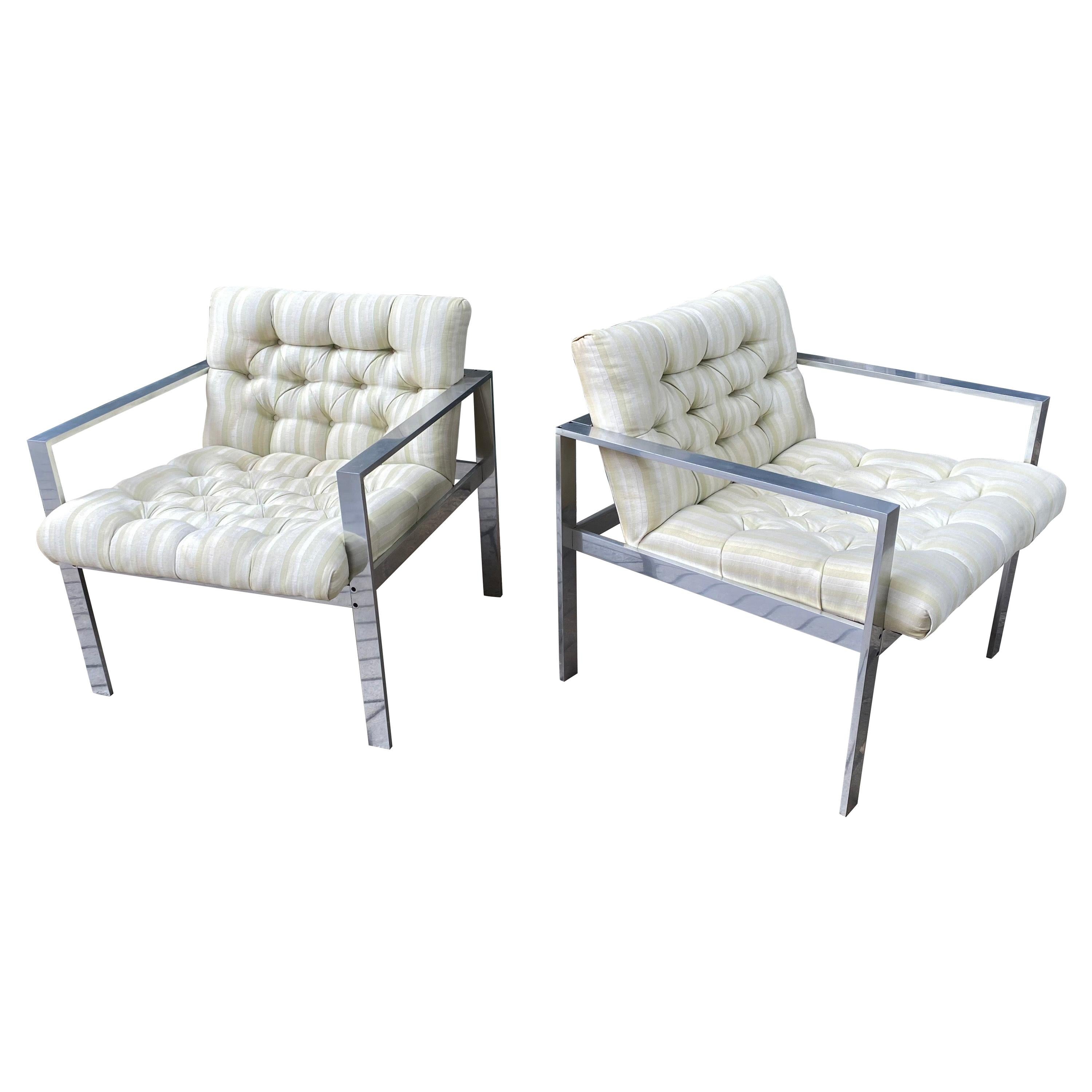 Harvey Probber Aluminum Lounge Chairs, Sold as a Pair