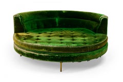 Harvey Probber American Mid-Century Green Velvet Round Sofa