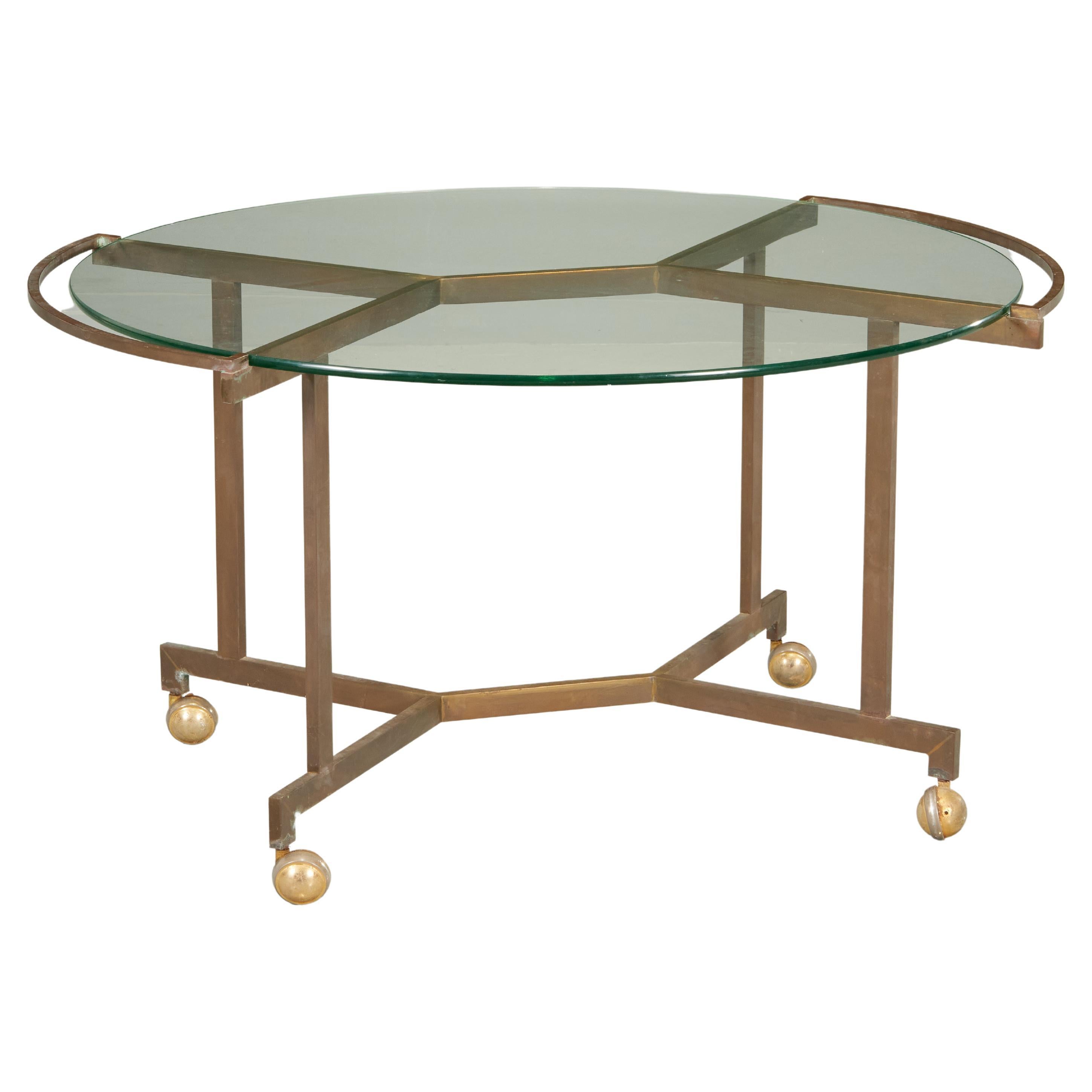 Table de service architecturale en laiton Harvey Probber