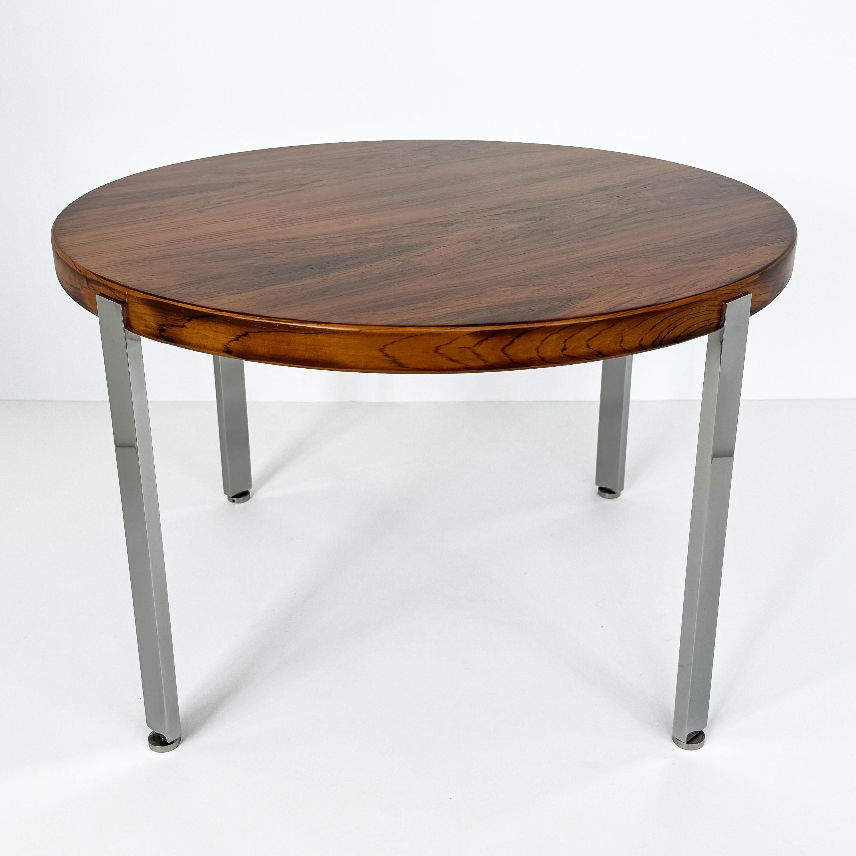 Harvey Probber Architectural Series Rosewood and Steel Side Table In Good Condition In Chicago, IL