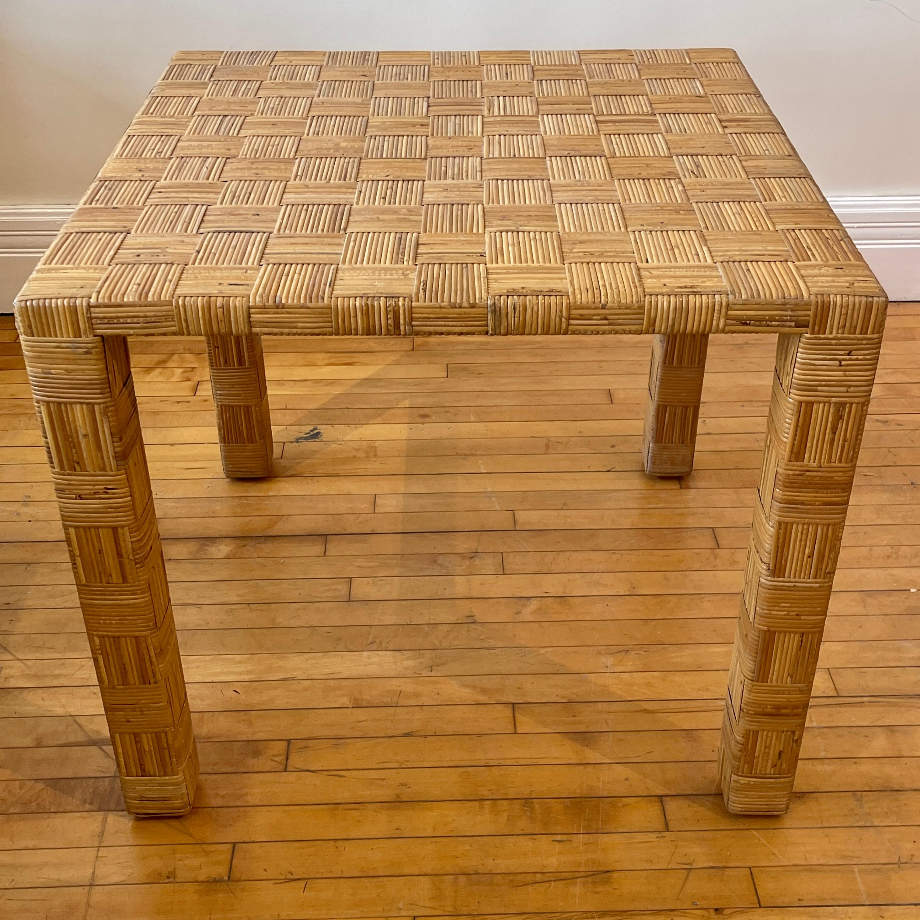 20th Century Harvey Probber 'Artisan' Woven Cane Game or Small Dining Table
